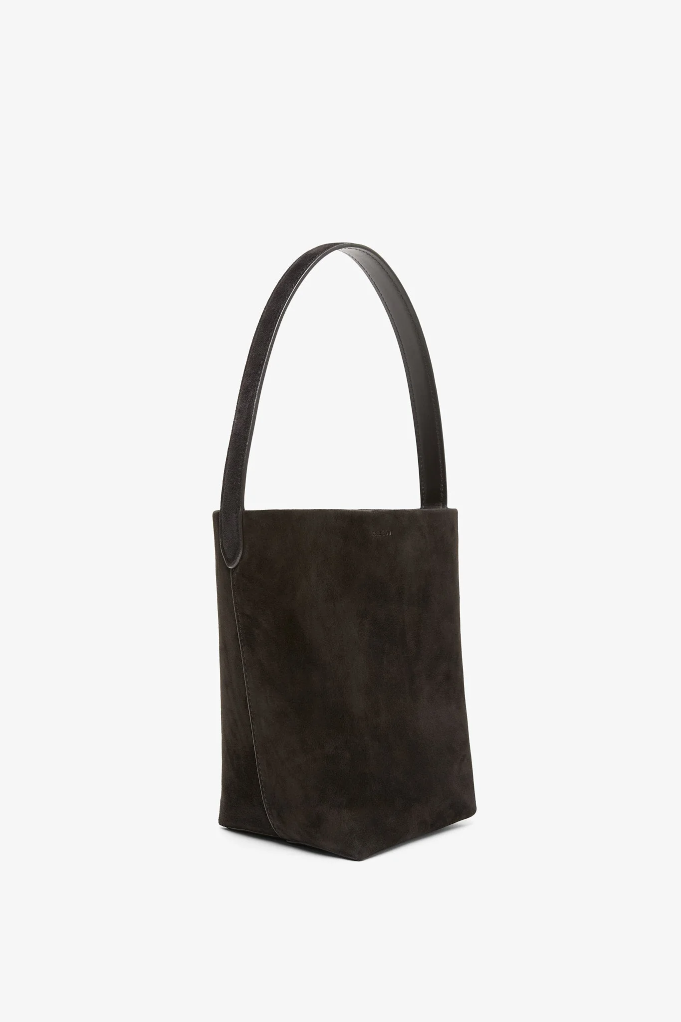Small N/S black suede tote bag - Image 3