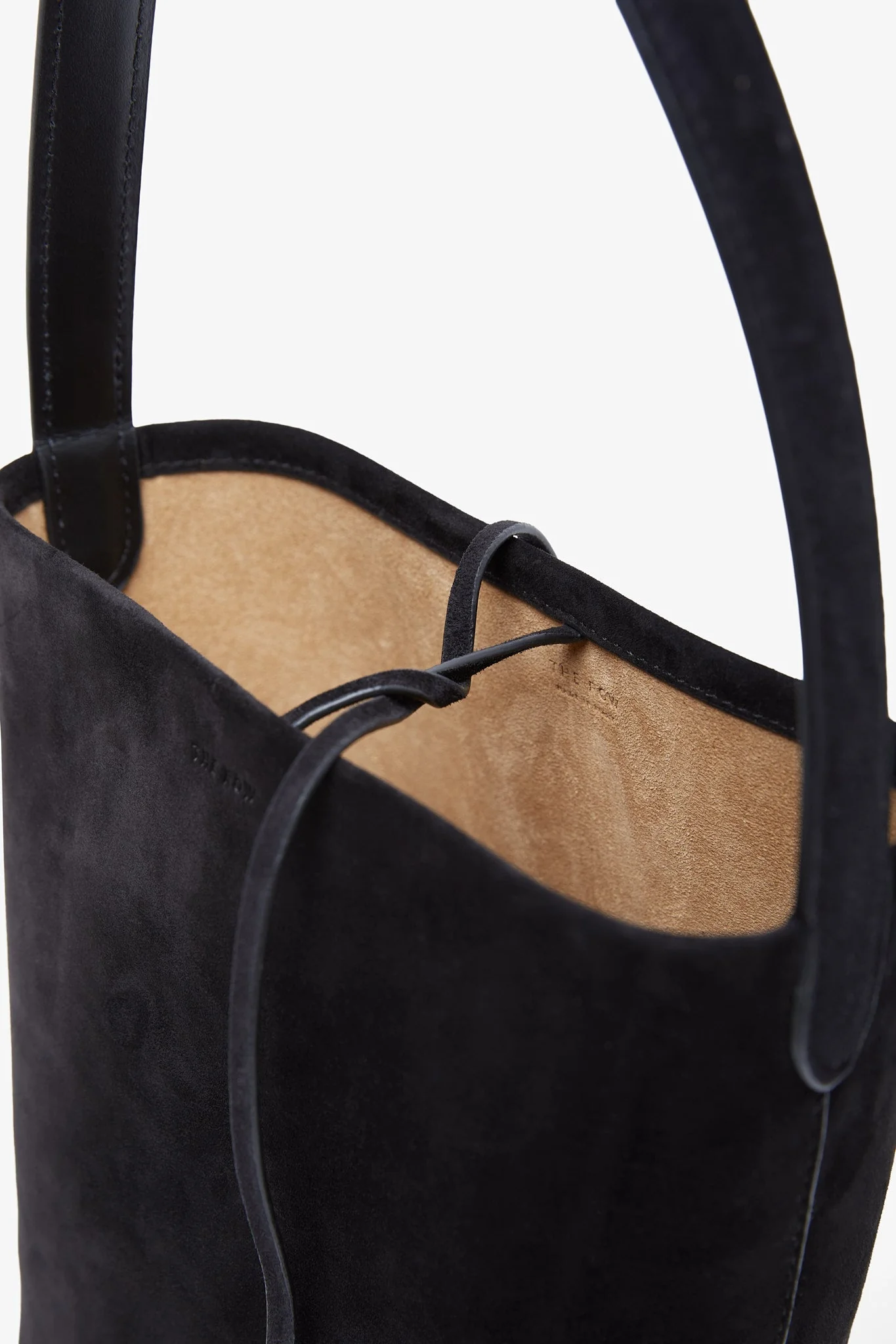 Small N/S black suede tote bag - Image 4