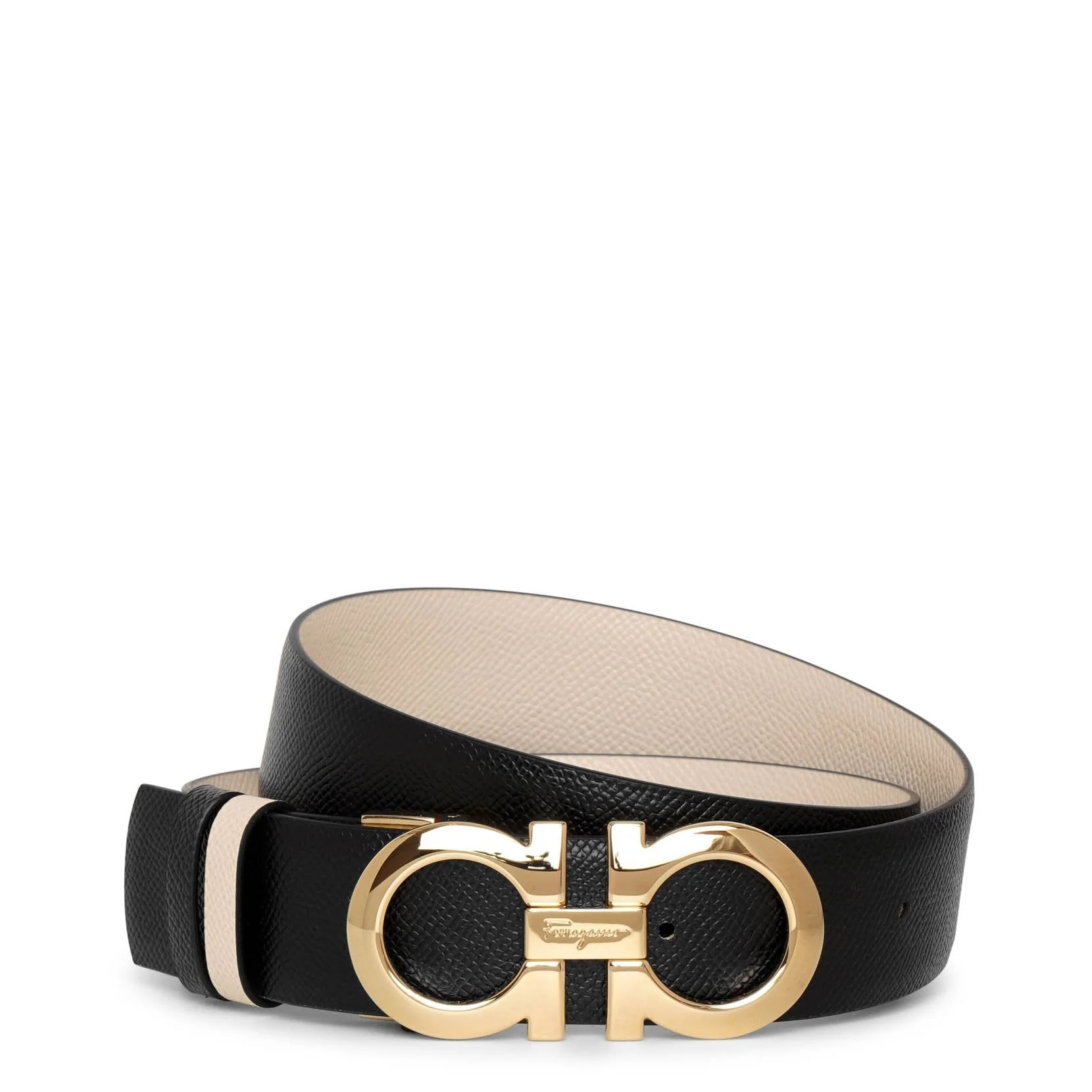 Smooth bone and black reversible belt - Image 3