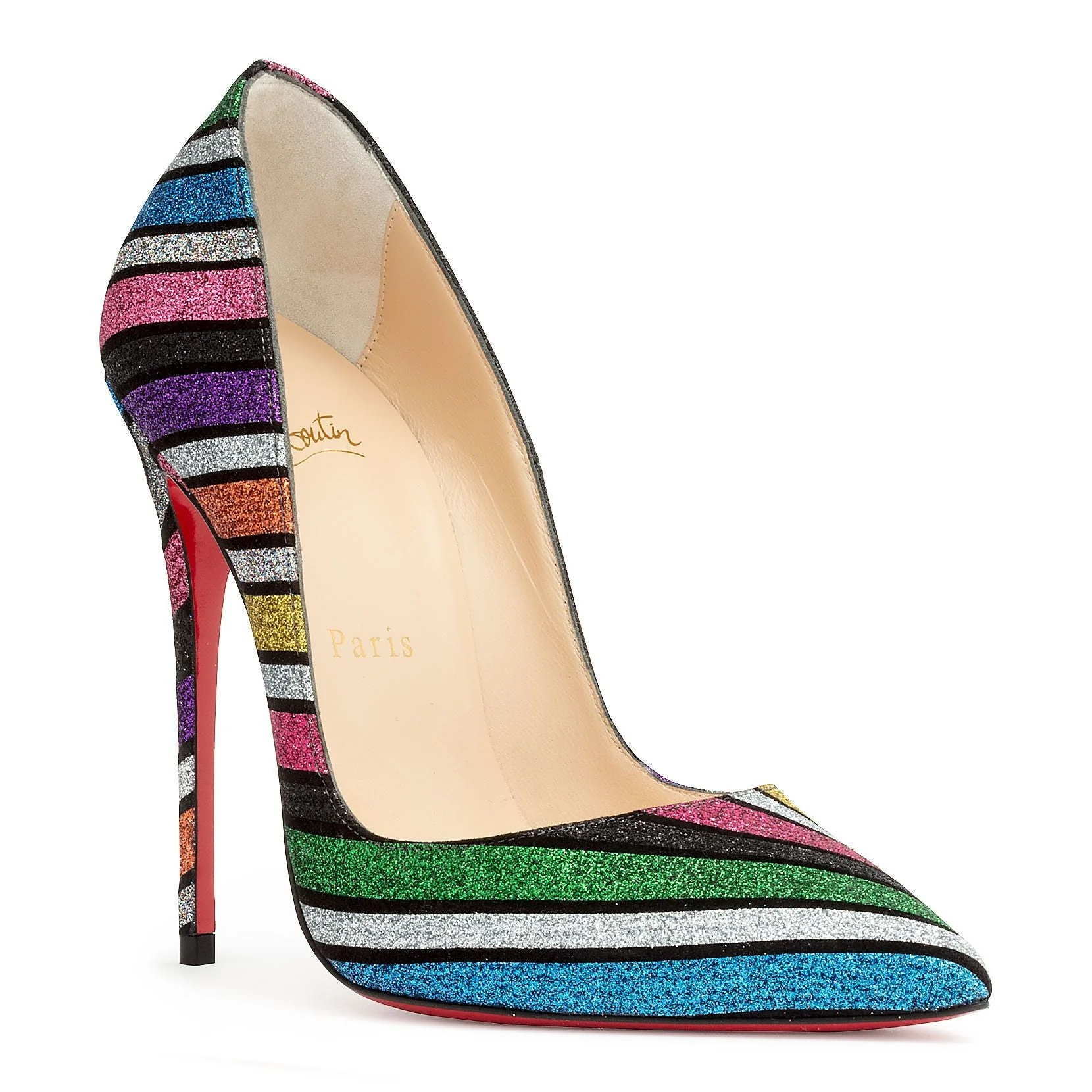 So Kate 120 stripy glitter suede pumps - Image 2