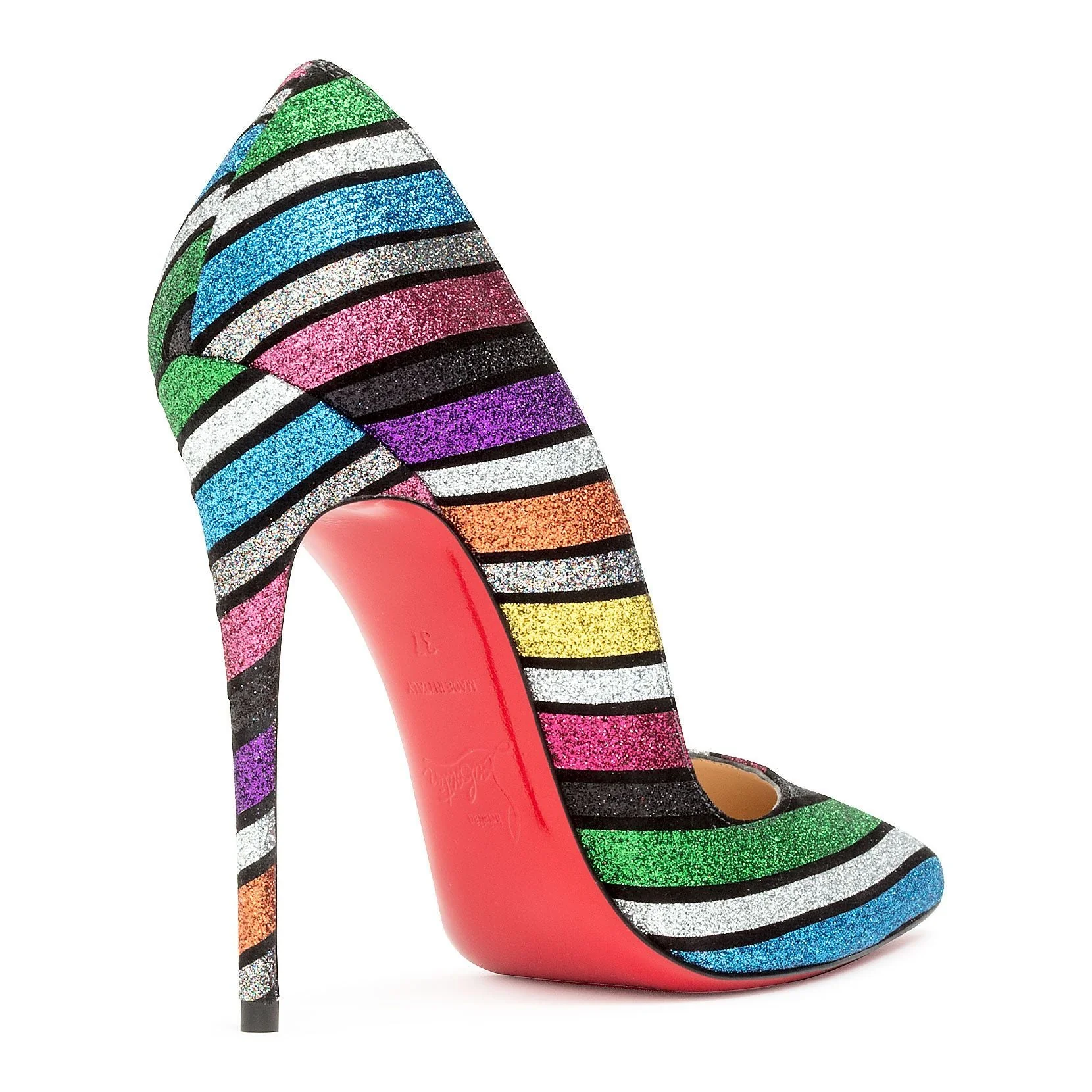 So Kate 120 stripy glitter suede pumps - Image 3