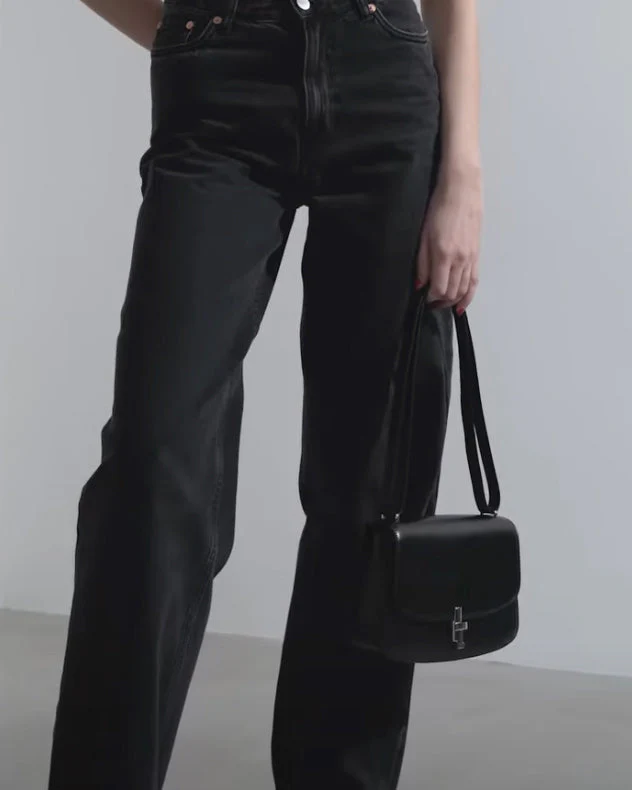 Sofia 8.75 black leather shoulder bag - Image 7