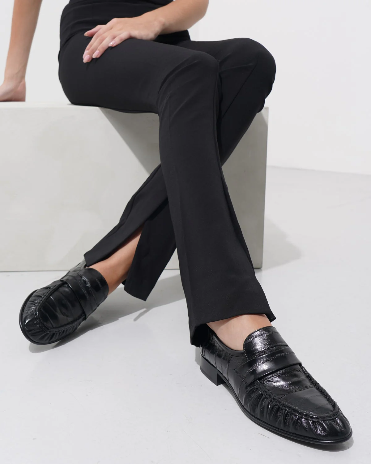 Soft black eel loafers - Image 2