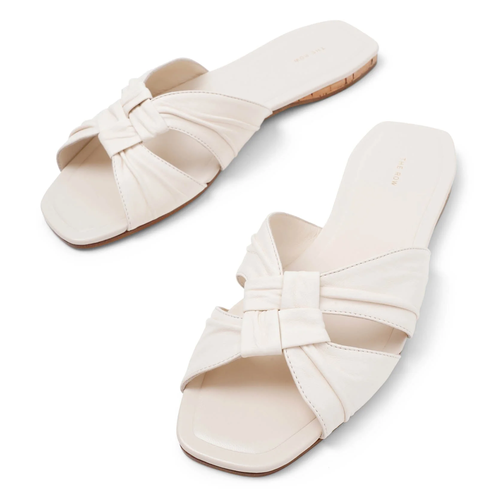 Soft knot white leather flats - Image 5