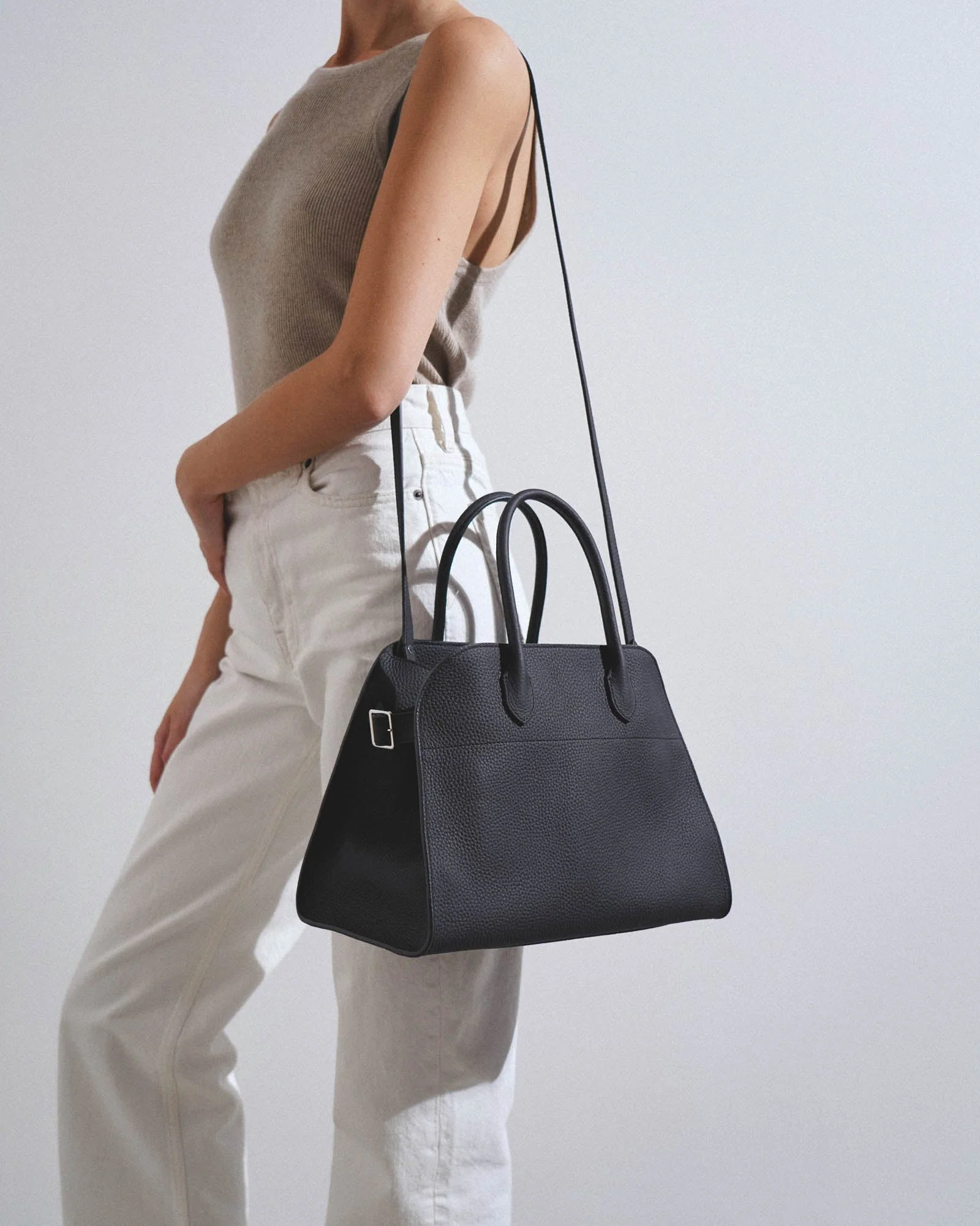 Soft Margaux 12 dark blue leather bag - Image 2