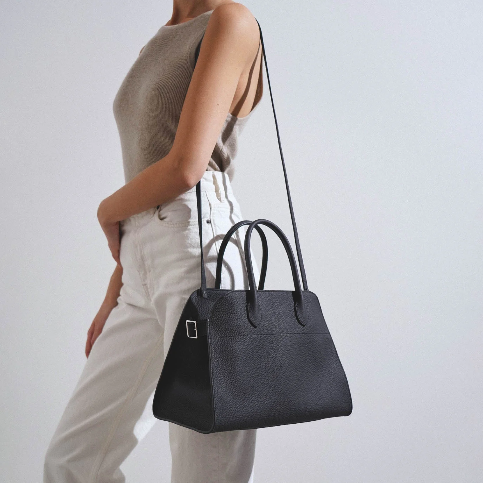 Soft Margaux 12 dark blue leather bag - Image 7