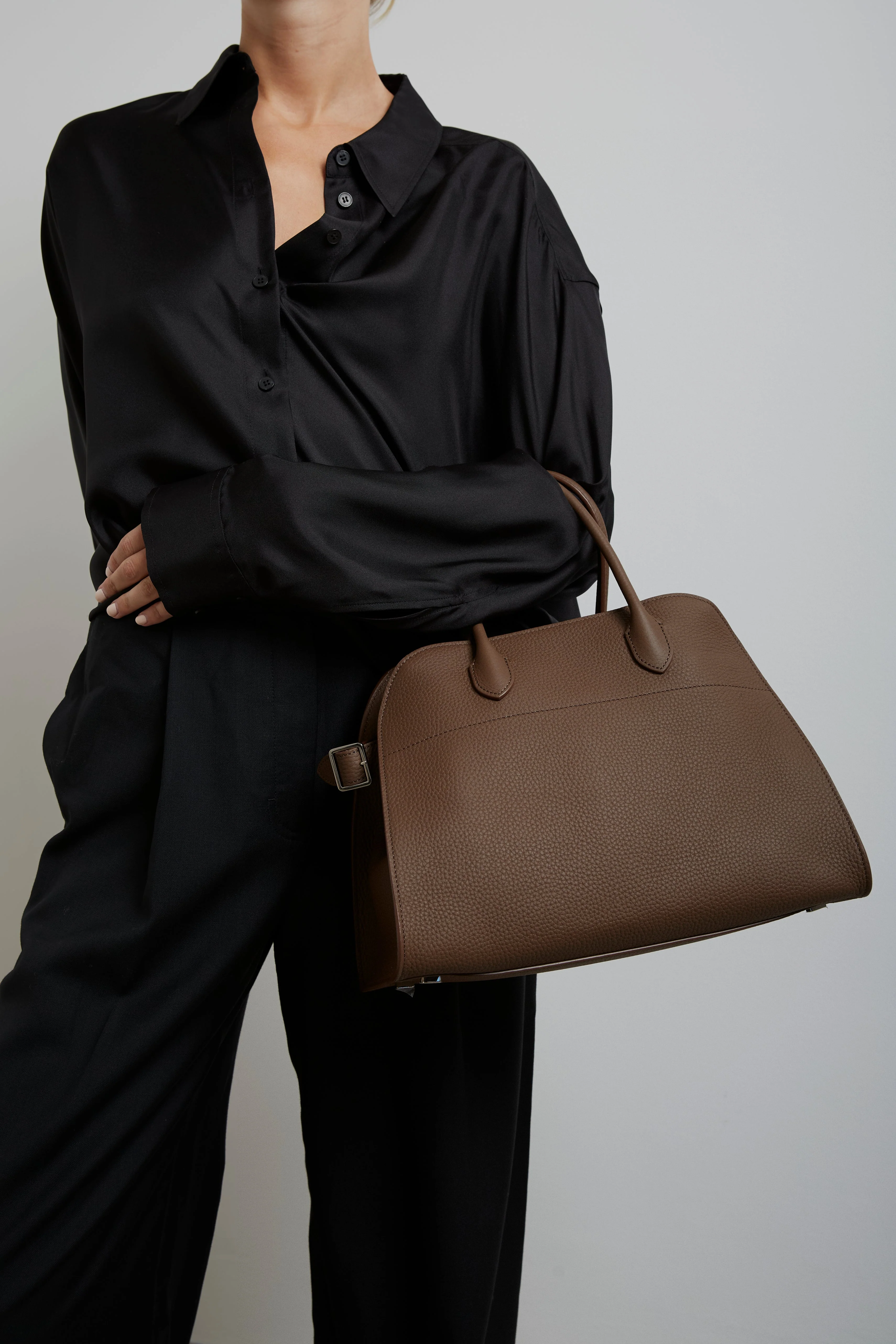 Soft Margaux 12 dark olive leather bag - Image 7