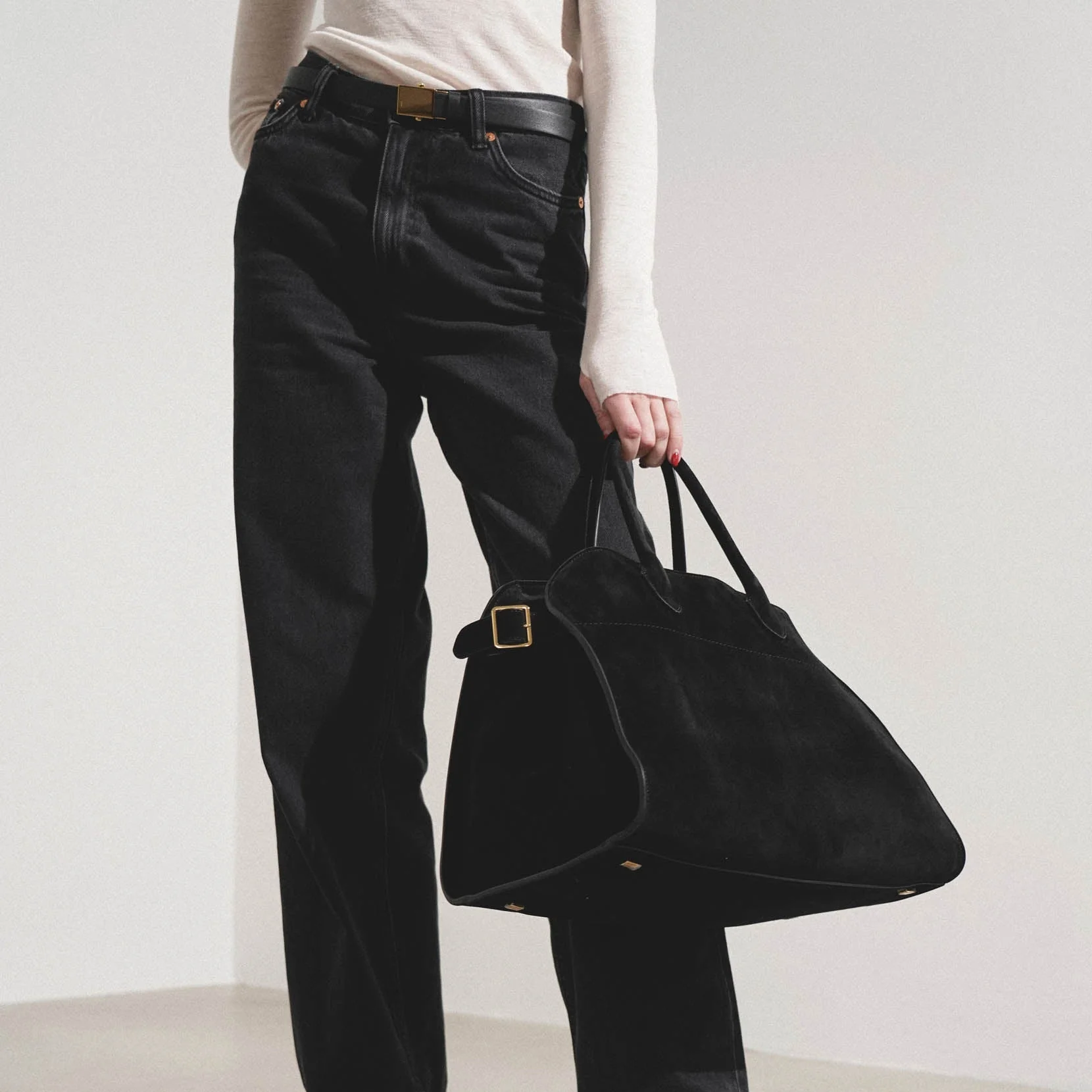 Soft Margaux 15 black suede bag - Image 6