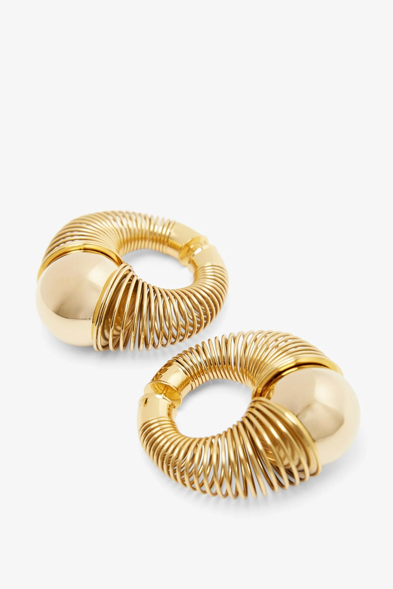 Spiral gold small hoop earrings - Image 3