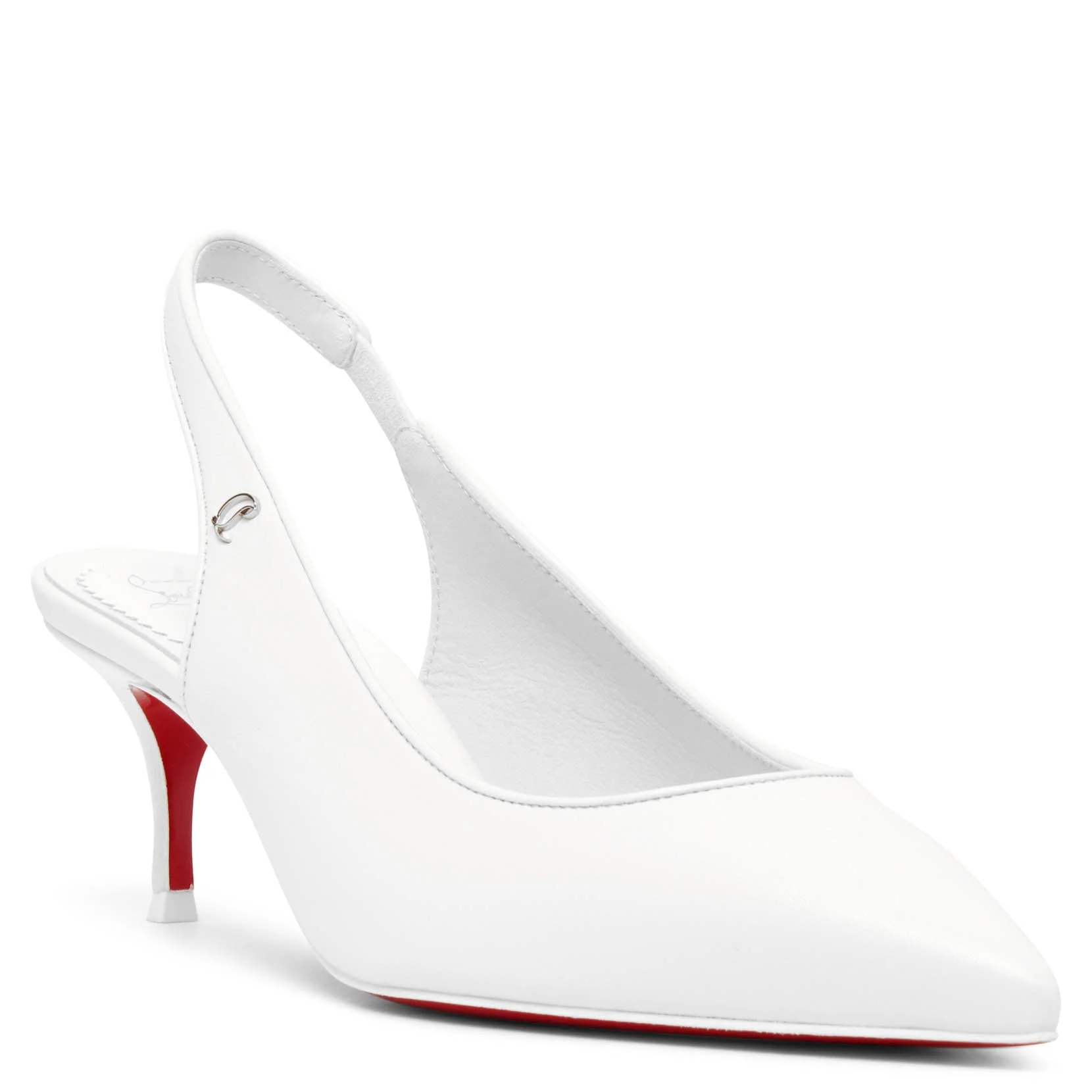 Sporty Kate 55 white leather slingbacks - Image 3