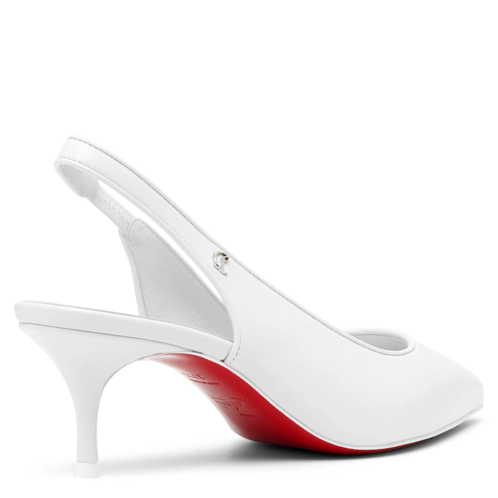 Sporty Kate 55 white leather slingbacks - Image 4
