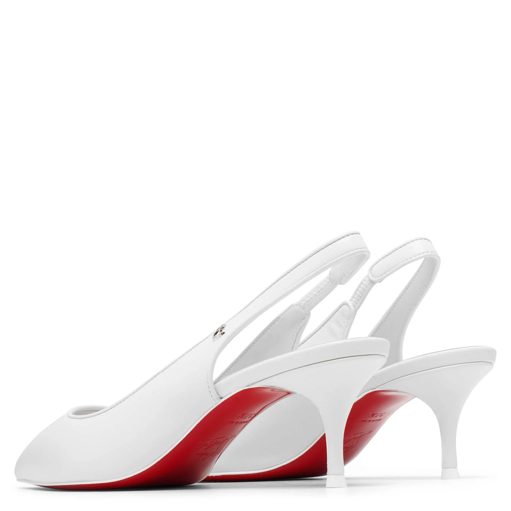 Sporty Kate 55 white leather slingbacks - Image 5