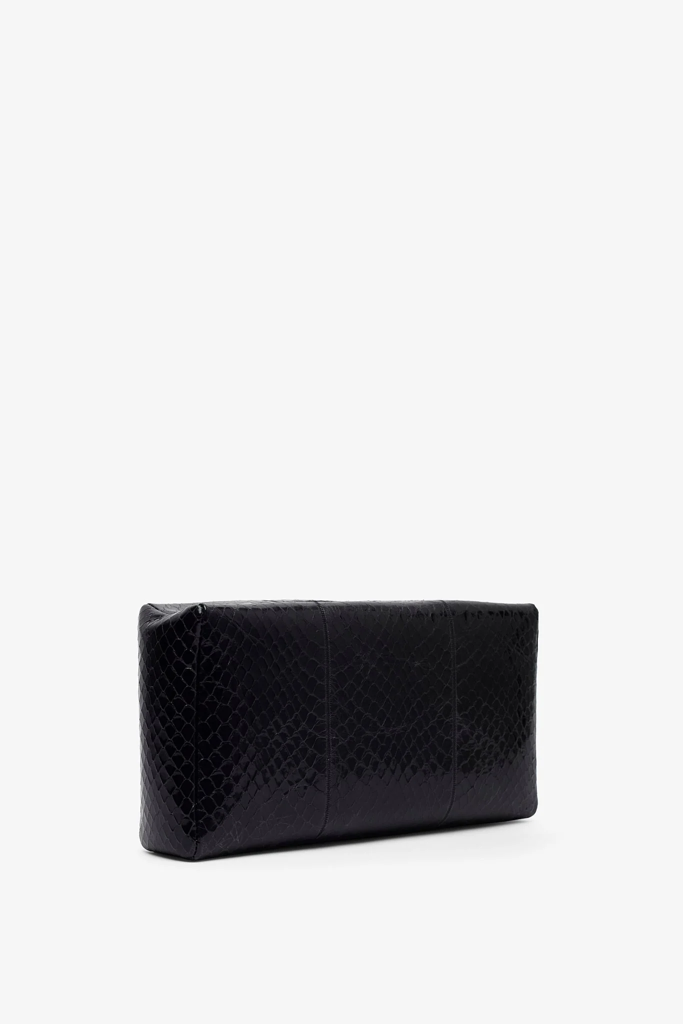 Squared compact black leather clutch - Image 3