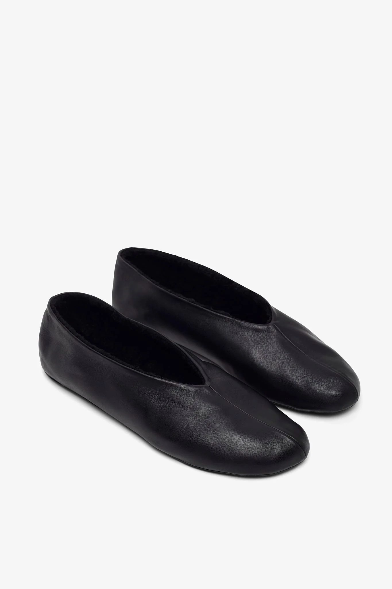 Stella black shearling flats - Image 4