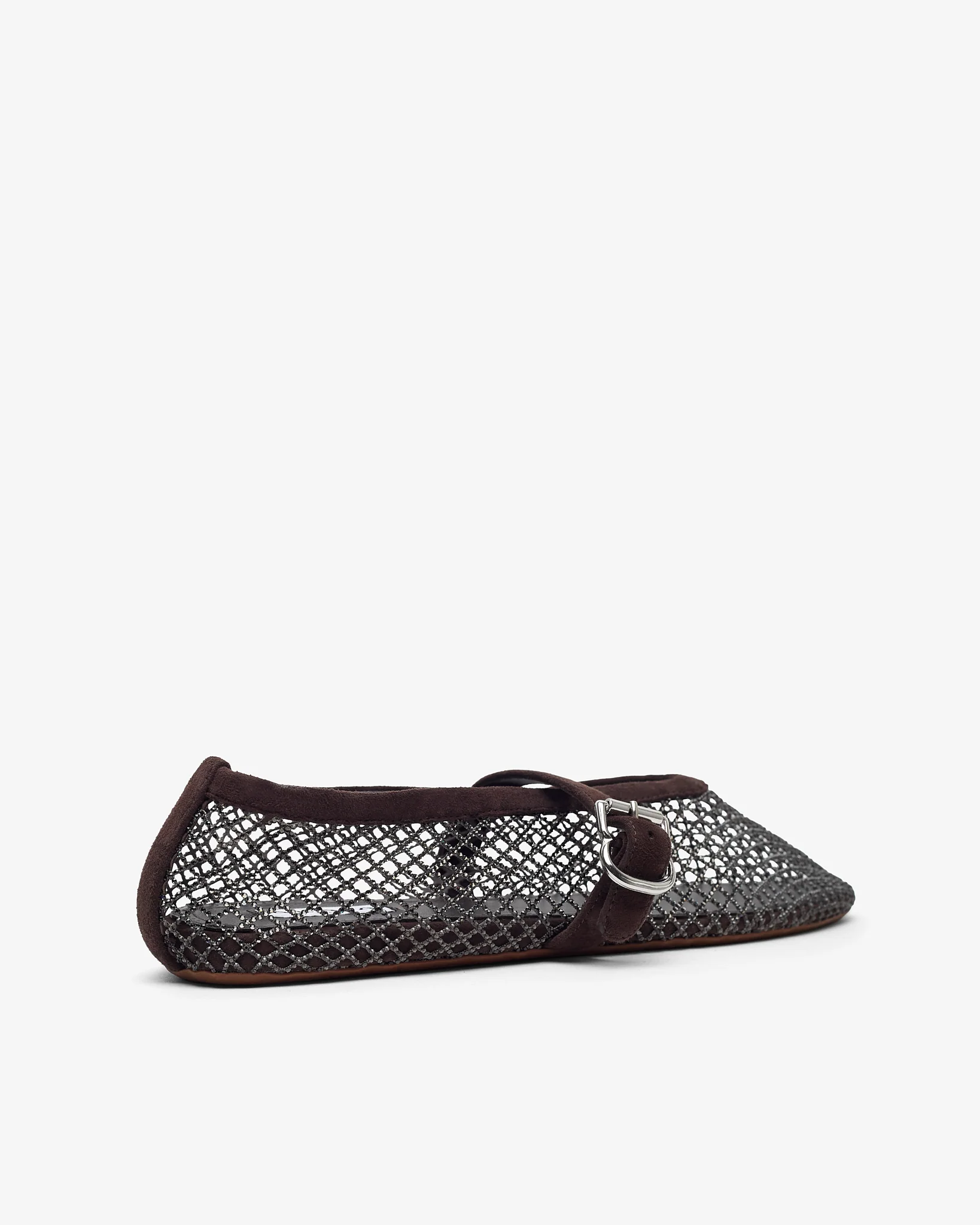 Strass mesh brown suede ballet flats - Image 2