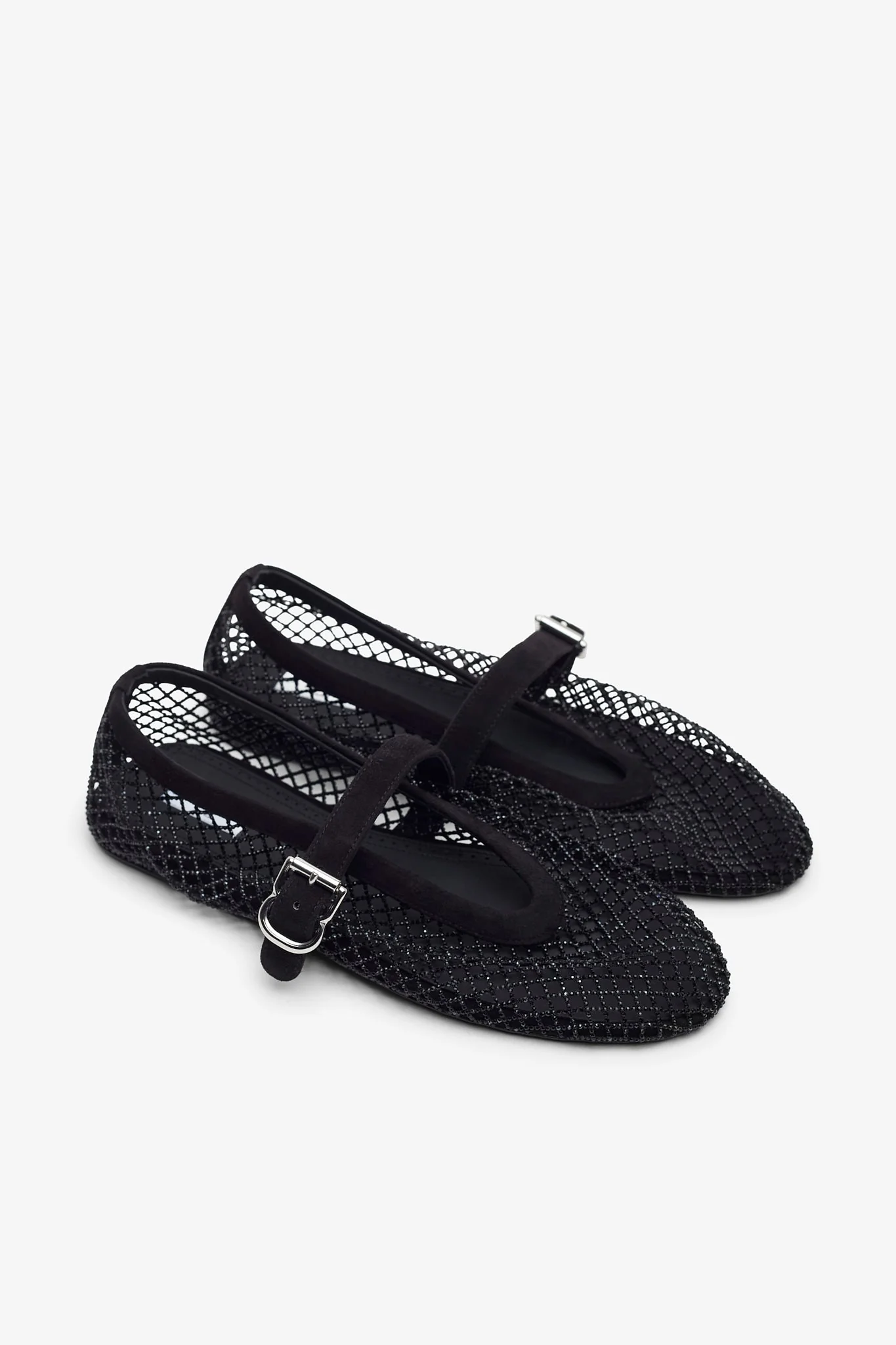 Strass mesh suede ballet flats - Image 4
