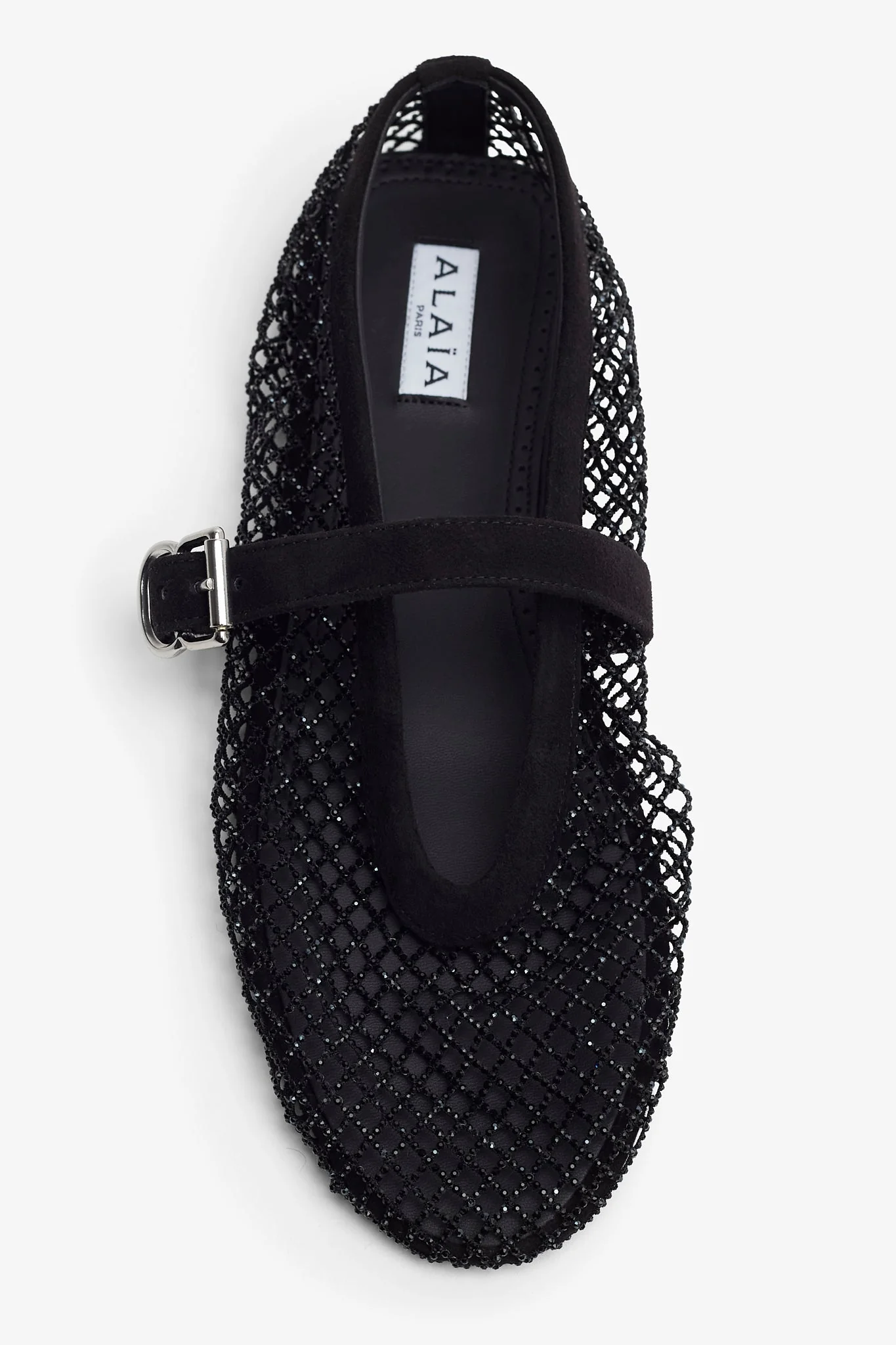 Strass mesh suede ballet flats - Image 5