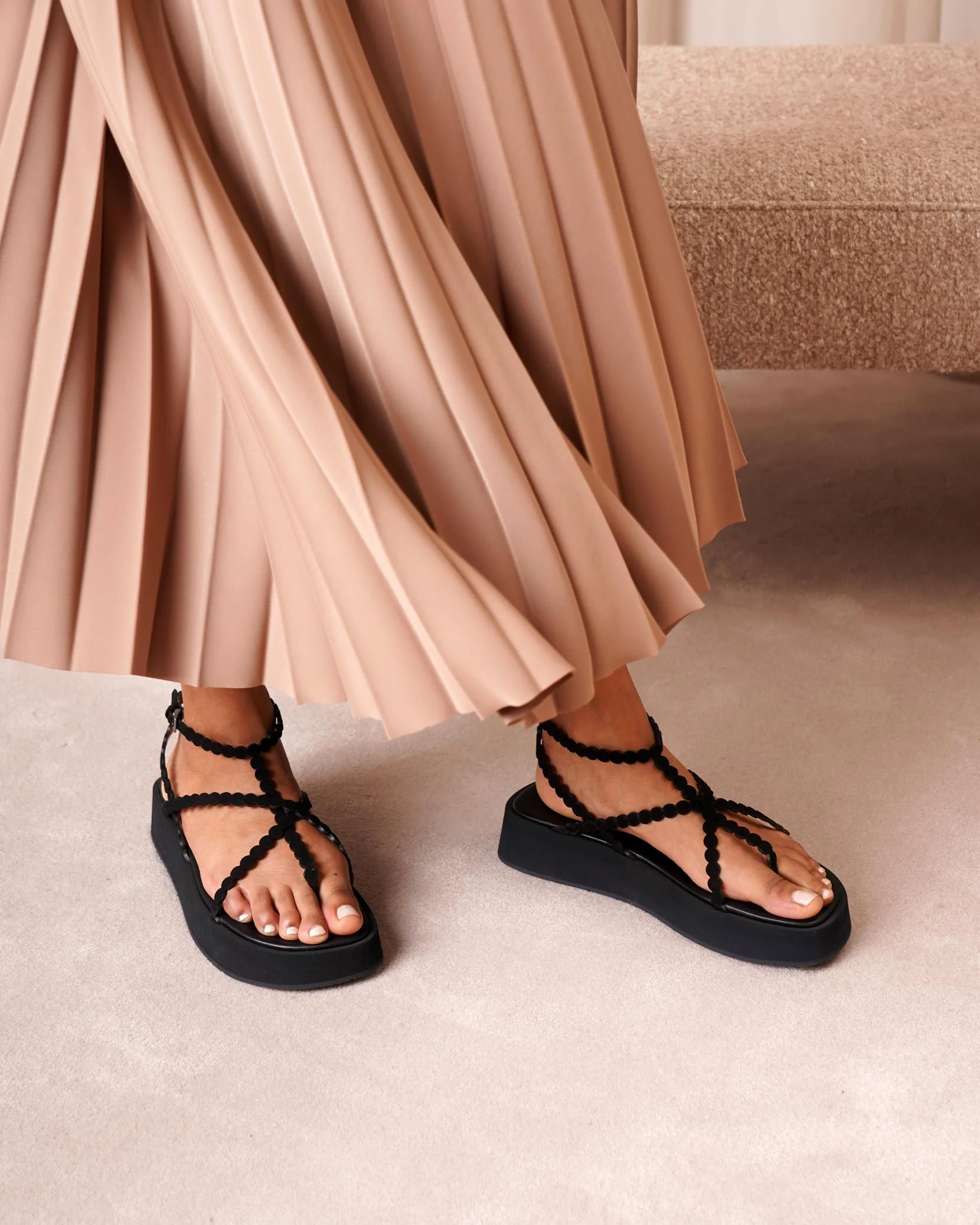 Suede platform sandals - Image 2