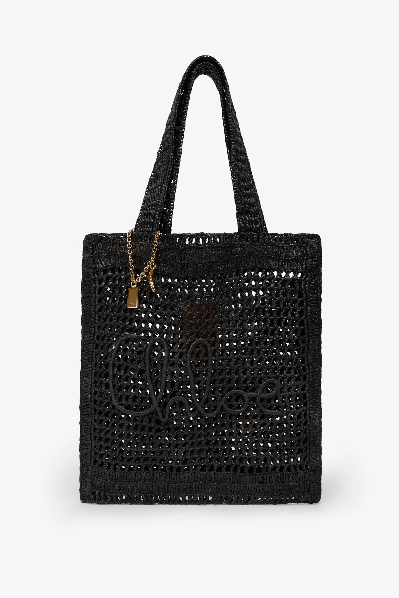 Summer banana black raffia tote bag