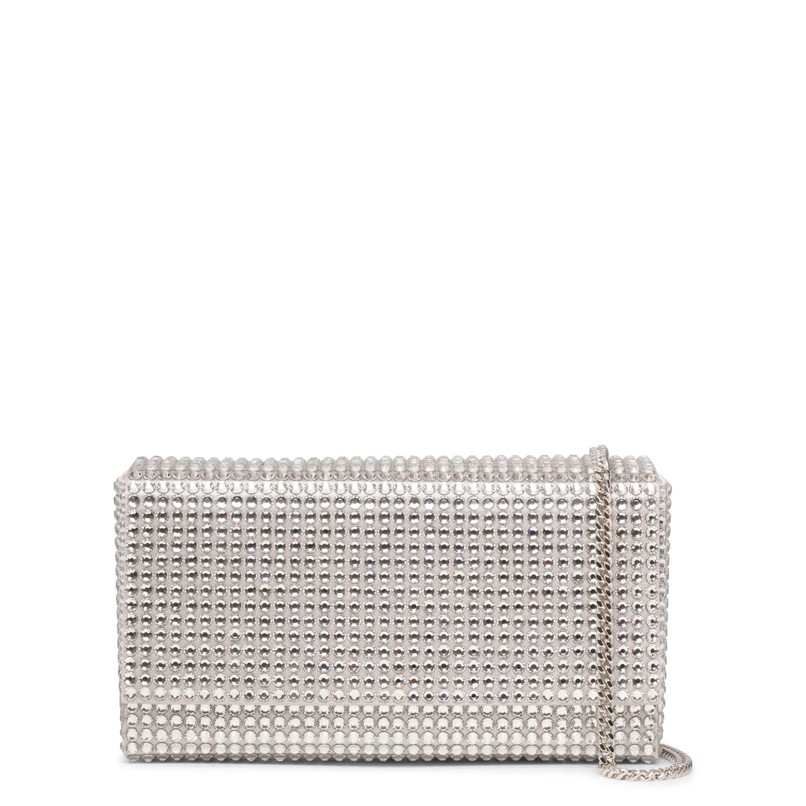 Superamini Paloma silver crystal clutch