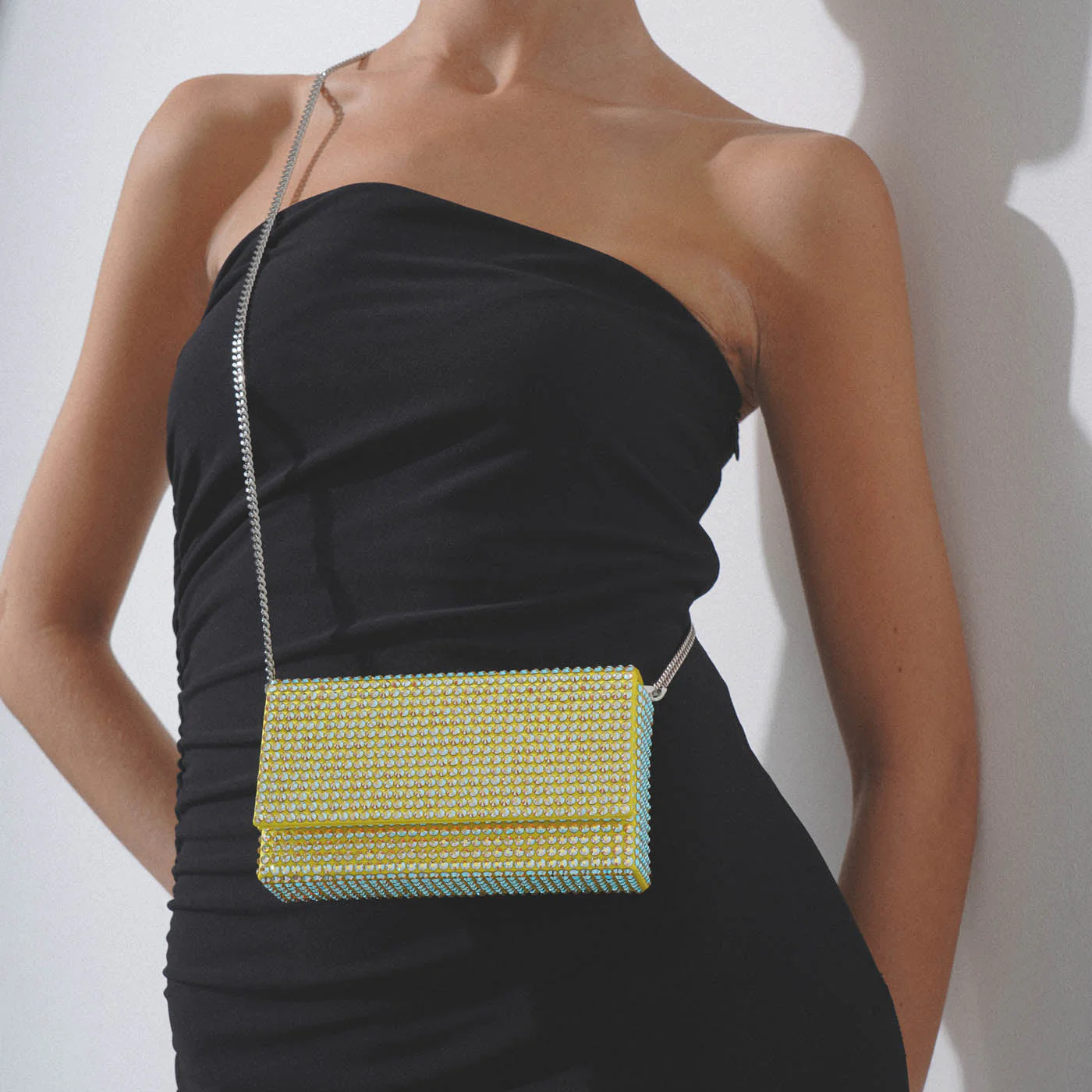 Superamini paloma yellow crystal clutch - Image 6