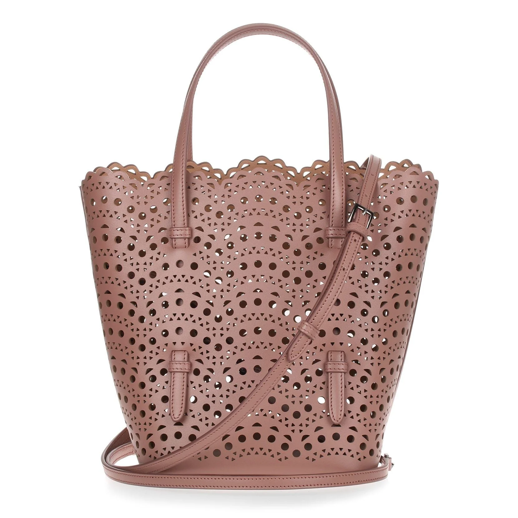 Tan leather laser-cut bag - Image 3