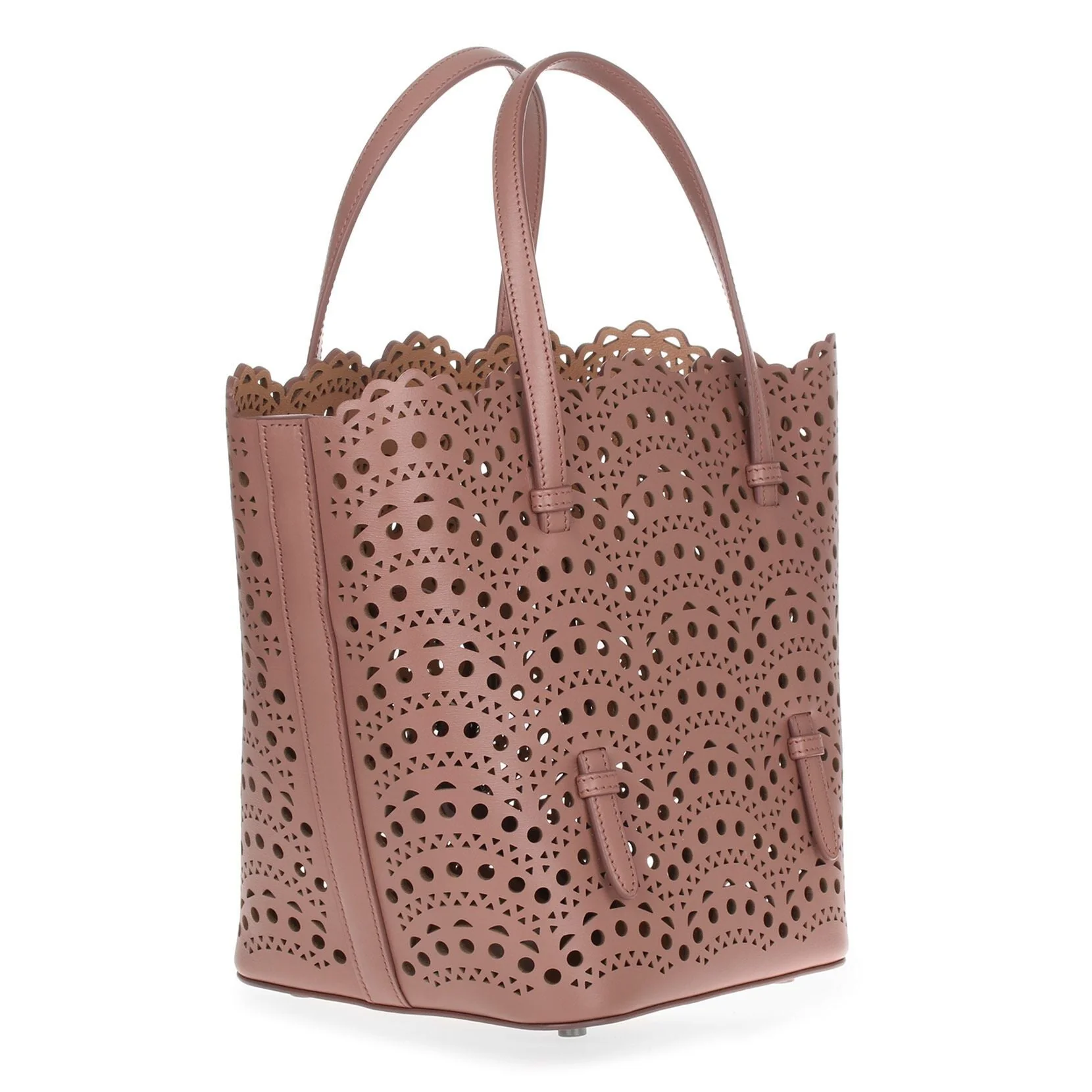 Tan leather laser-cut bag - Image 4