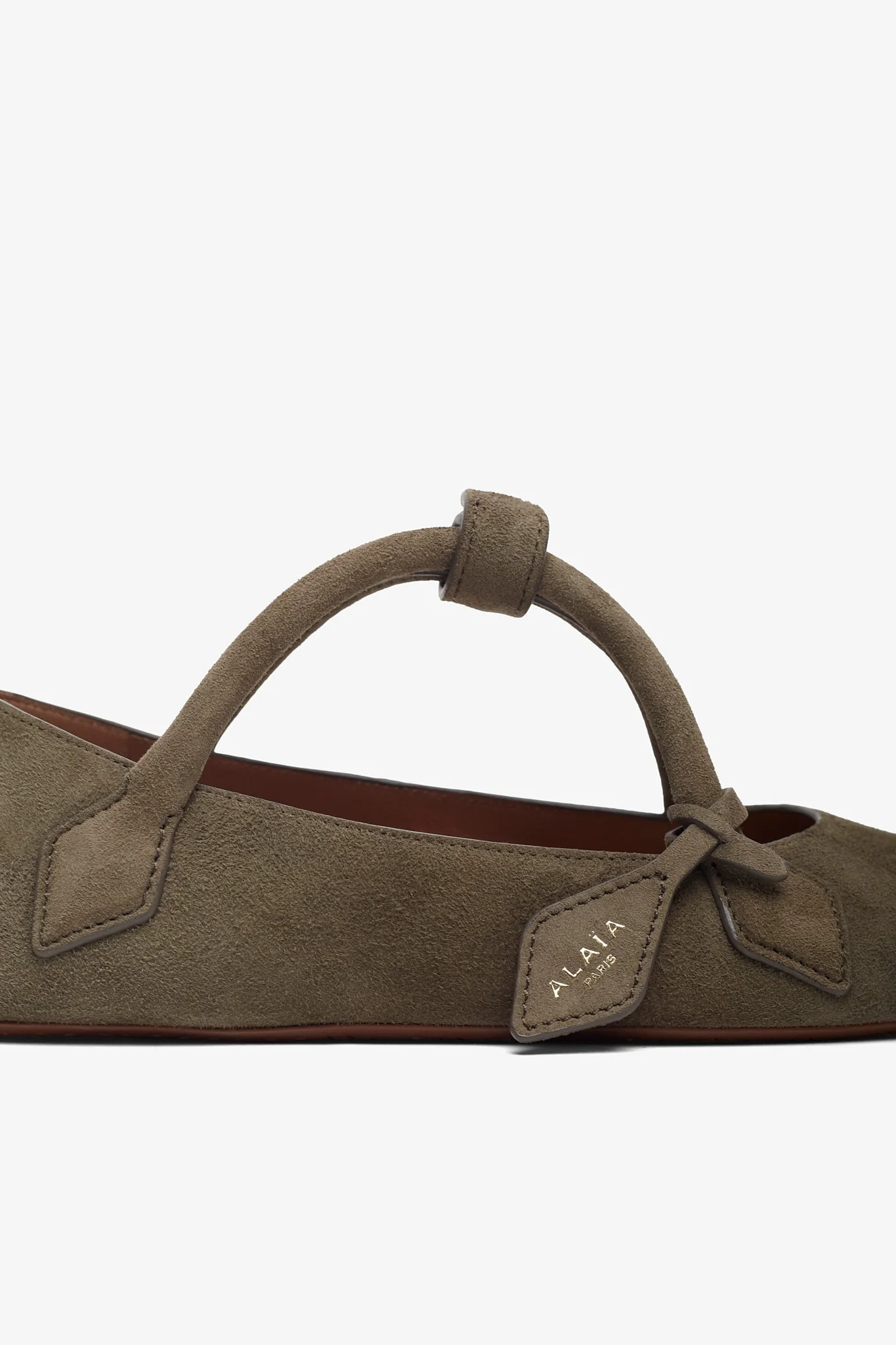 Teckel brown grey suede ballet flats - Image 4