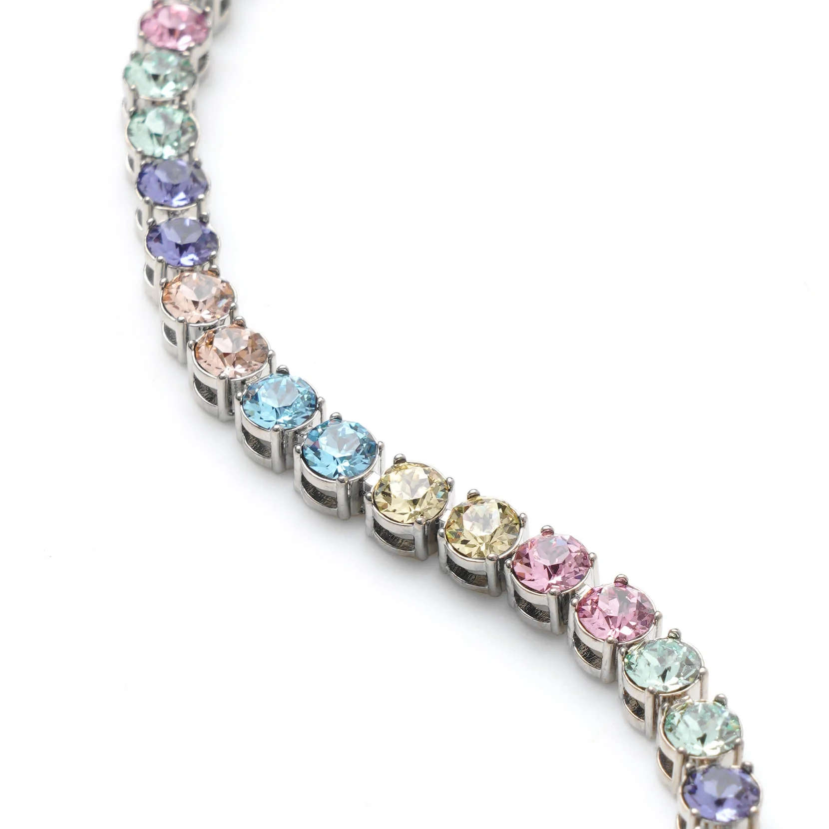 Tennis anklet candy rainbow and silver - Image 3