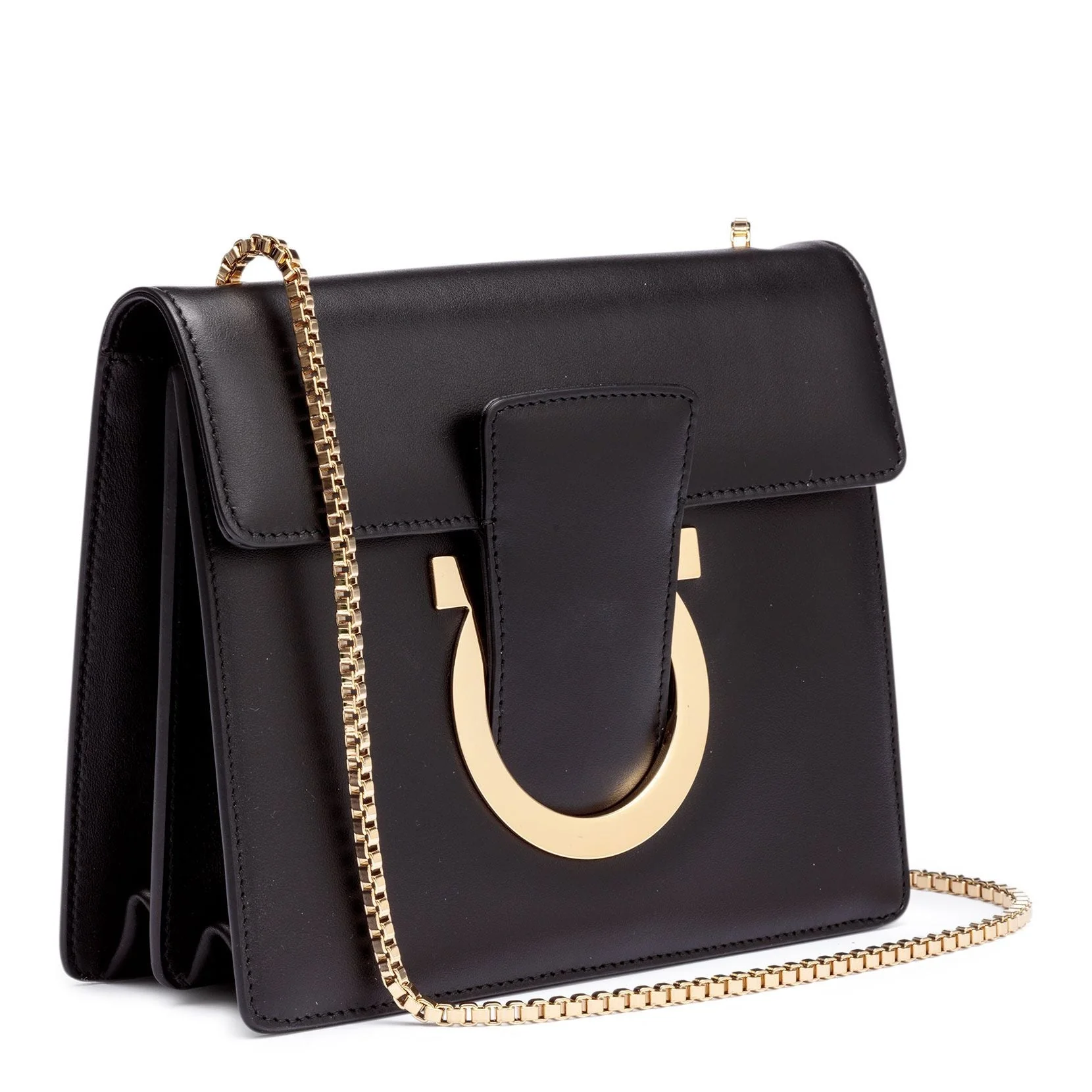 Thalia black leather Gancini shoulder bag - Image 2