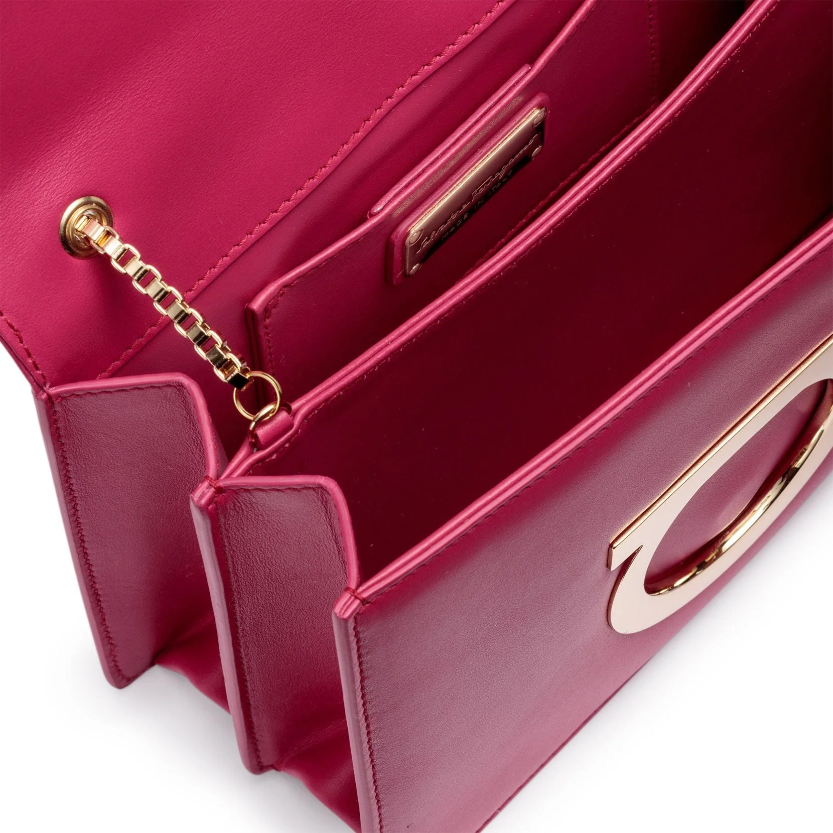 Thalia fuchsia leather Gancini shoulder bag - Image 4