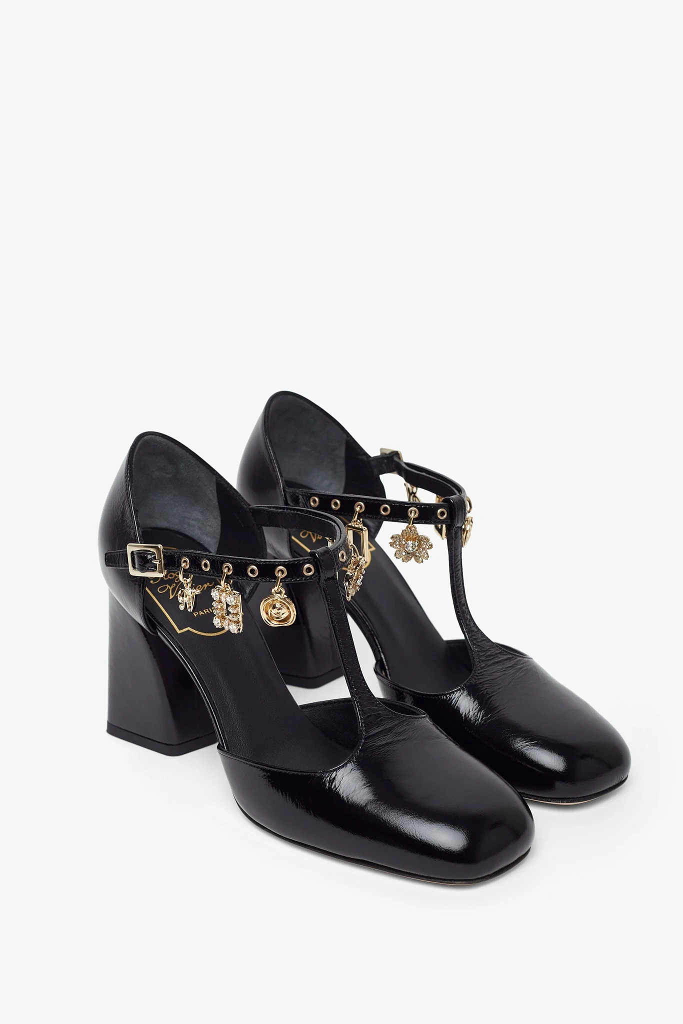 Tres Vivier 85 black with gold charms - Image 6