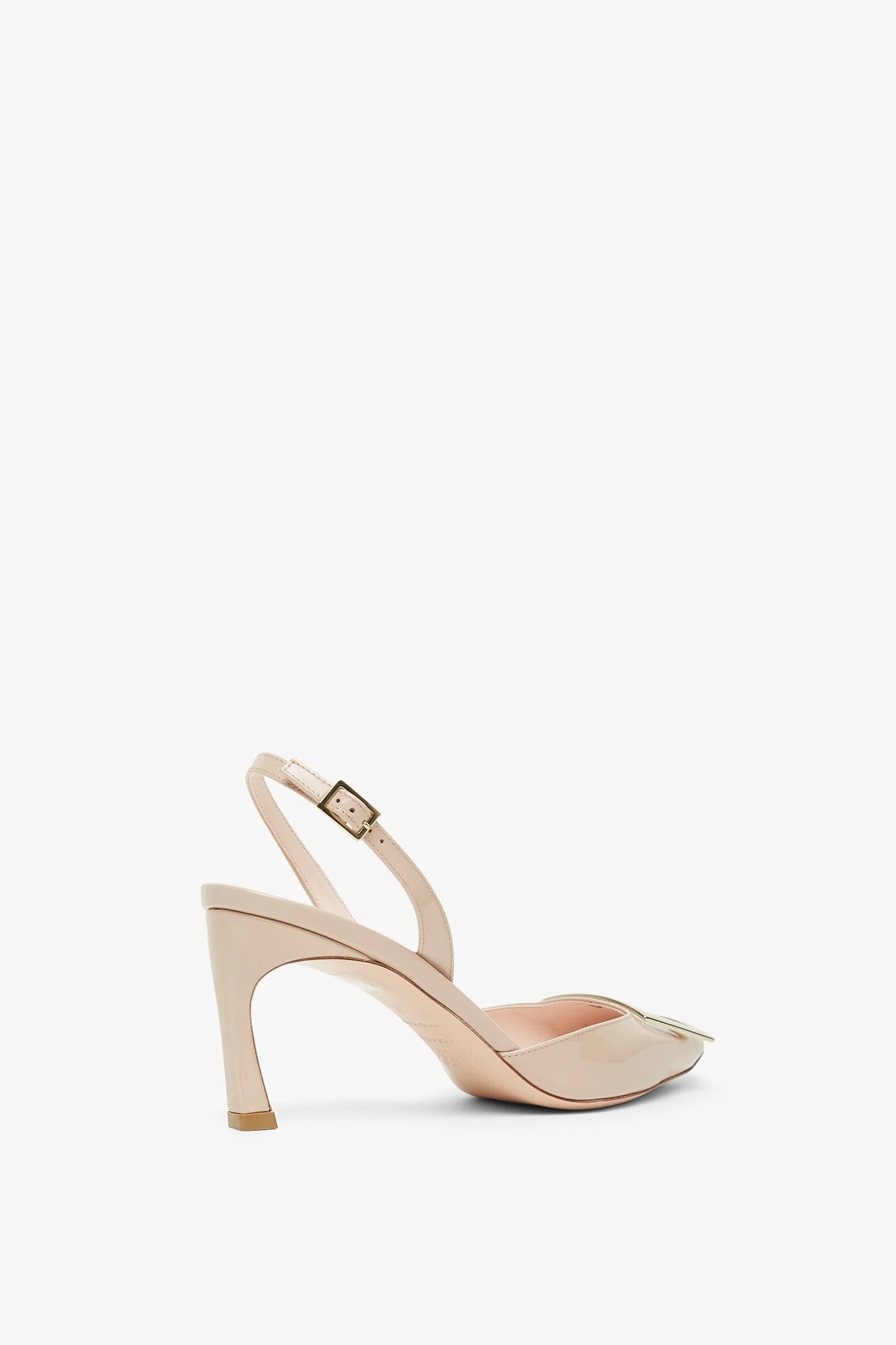 Trompette 70 beige patent slingback pumps - Image 3