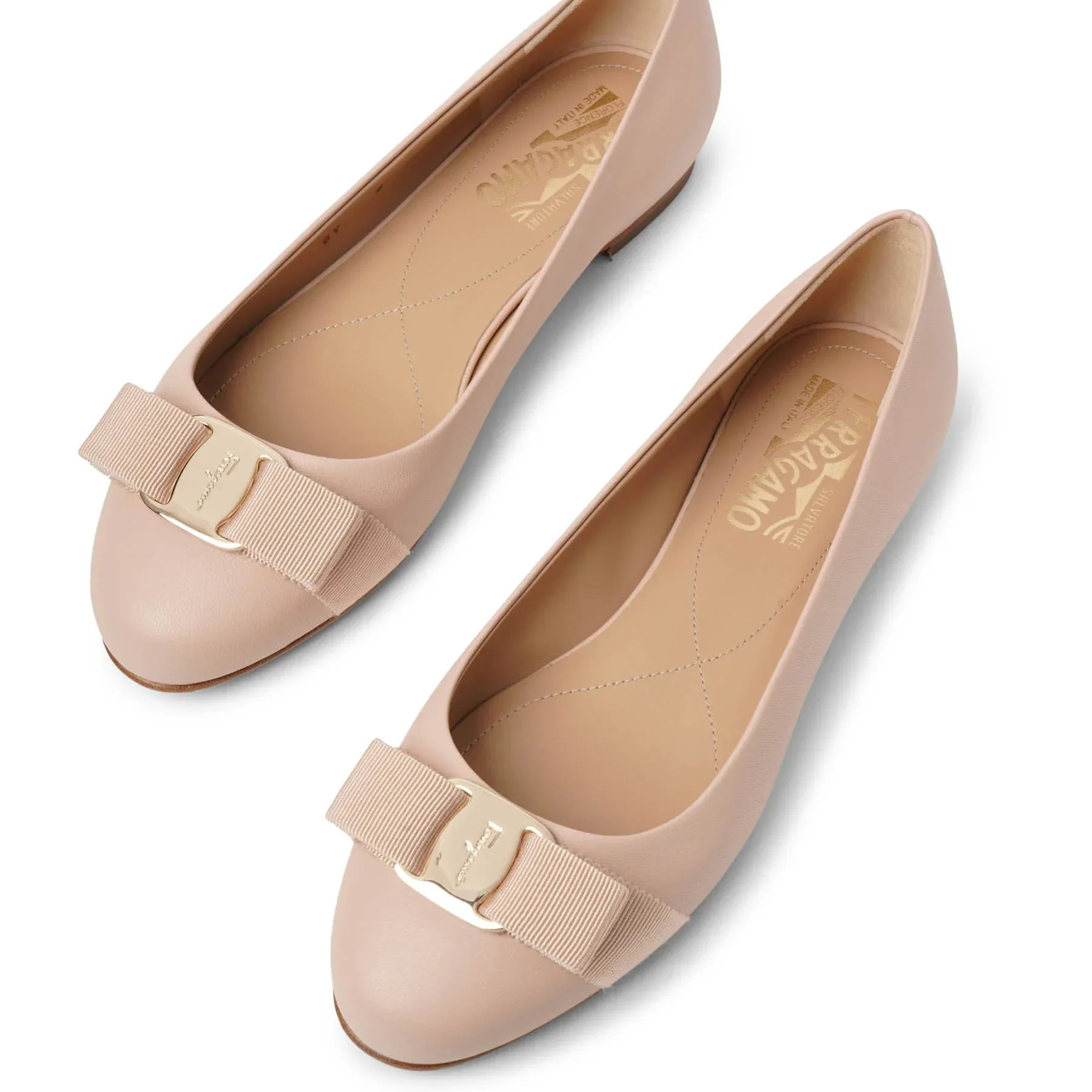 Varina nude leather ballerinas - Image 5