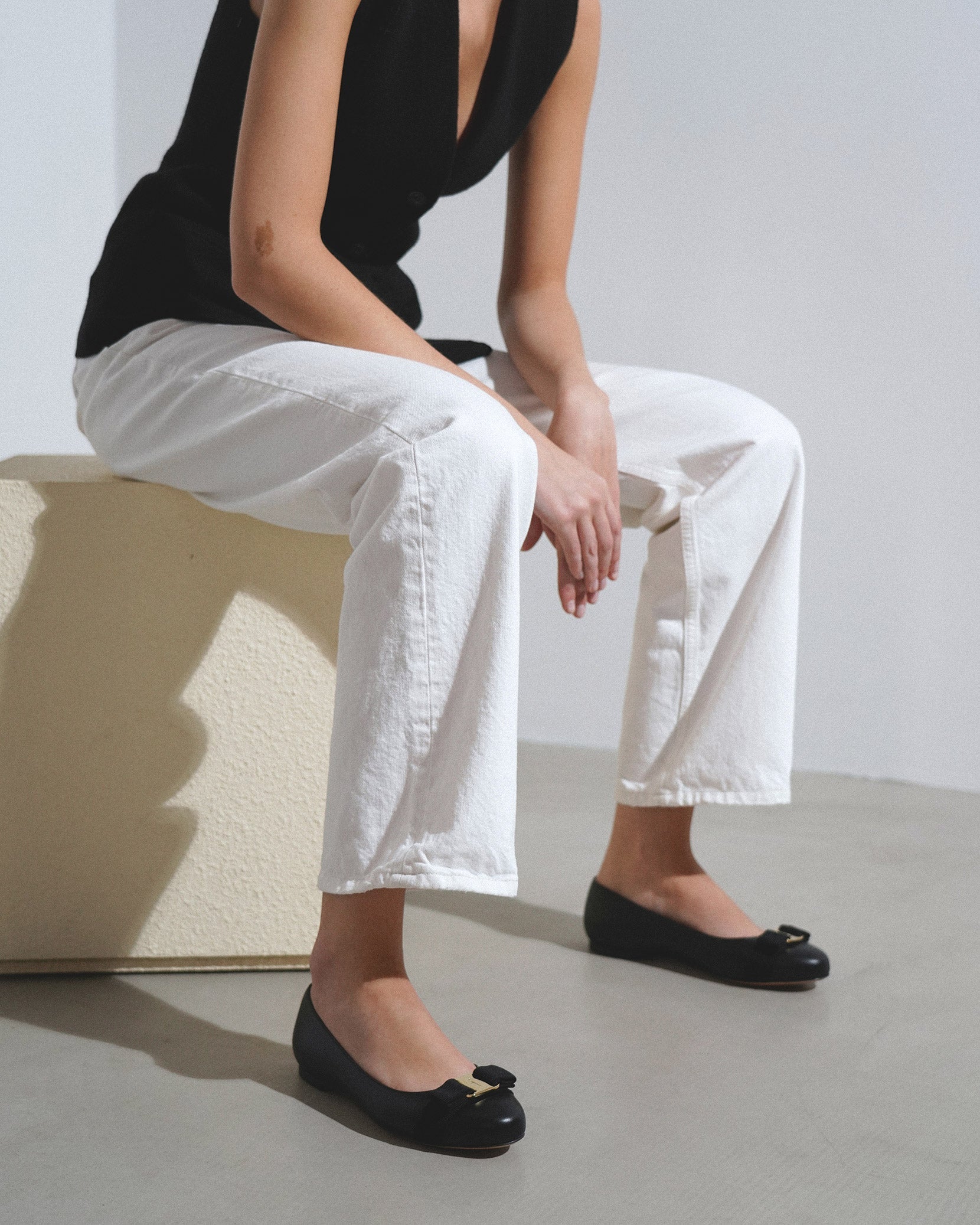 Varina soft black leather ballerinas - Image 2
