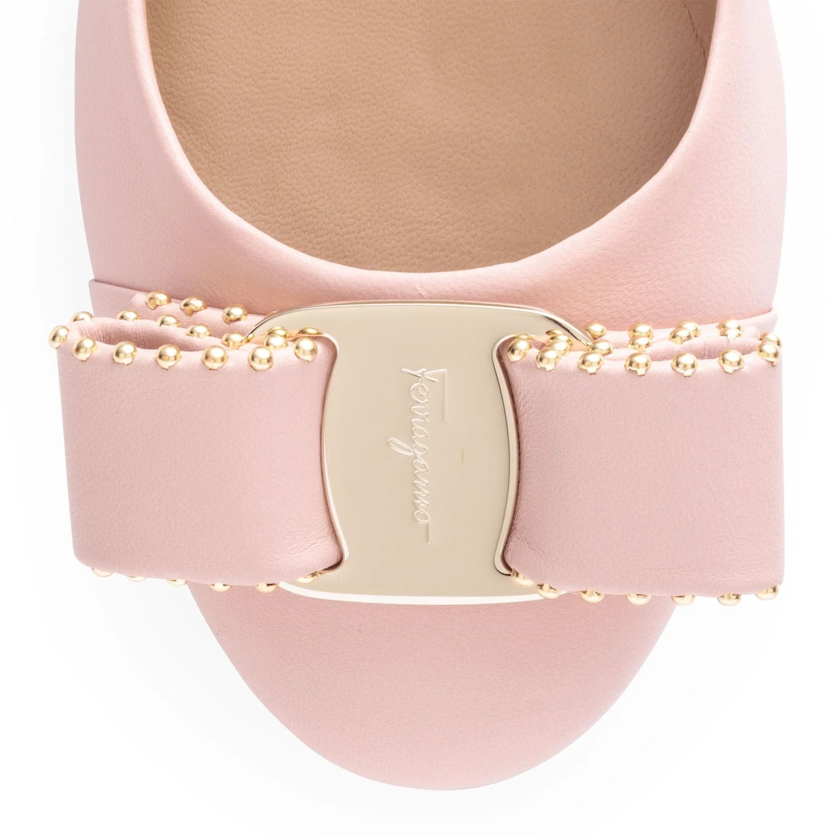 Varina studded pink leather ballerinas - Image 4