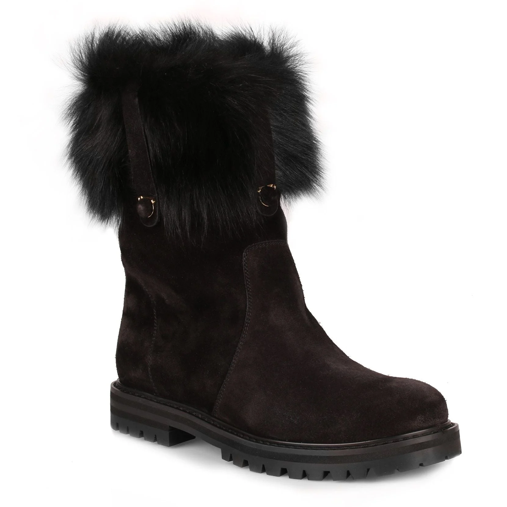 Vasto black suede and fur boot - Image 2