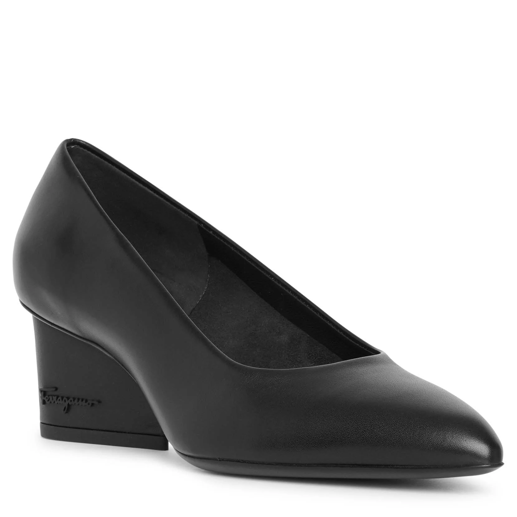 Velia 55 black leather pumps - Image 3