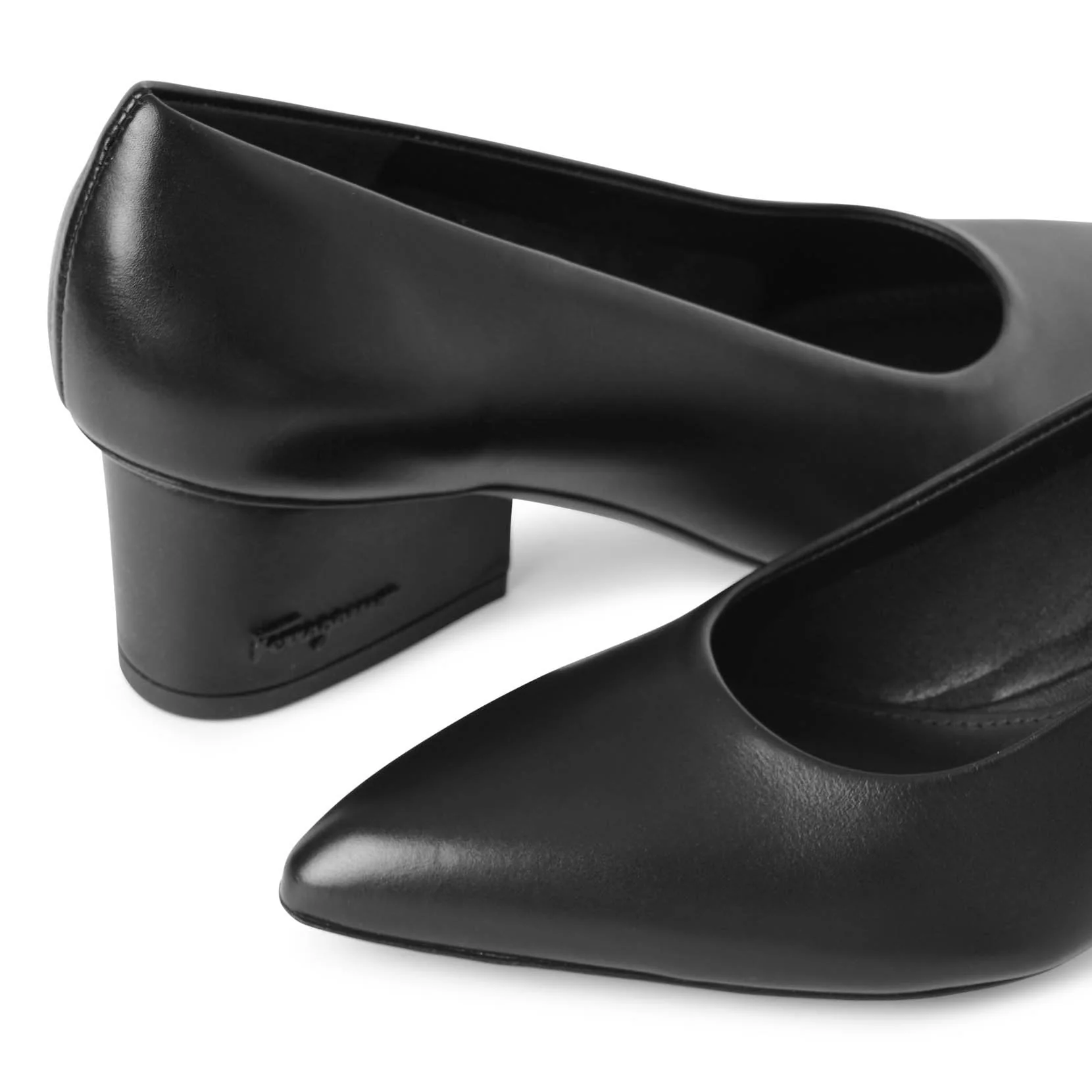 Velia 55 black leather pumps - Image 5