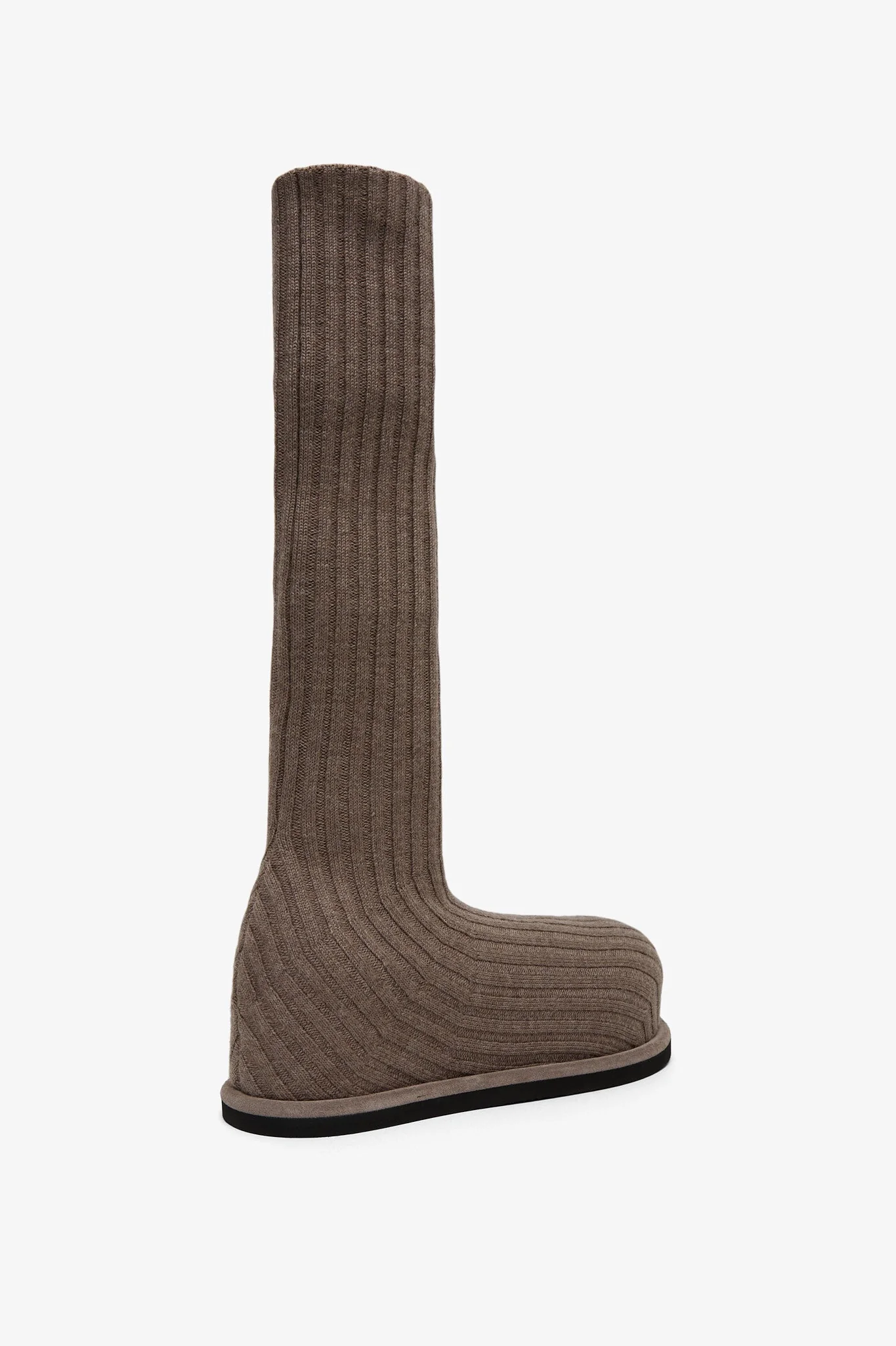 Veneda platform beige knitted stretch boots - Image 3