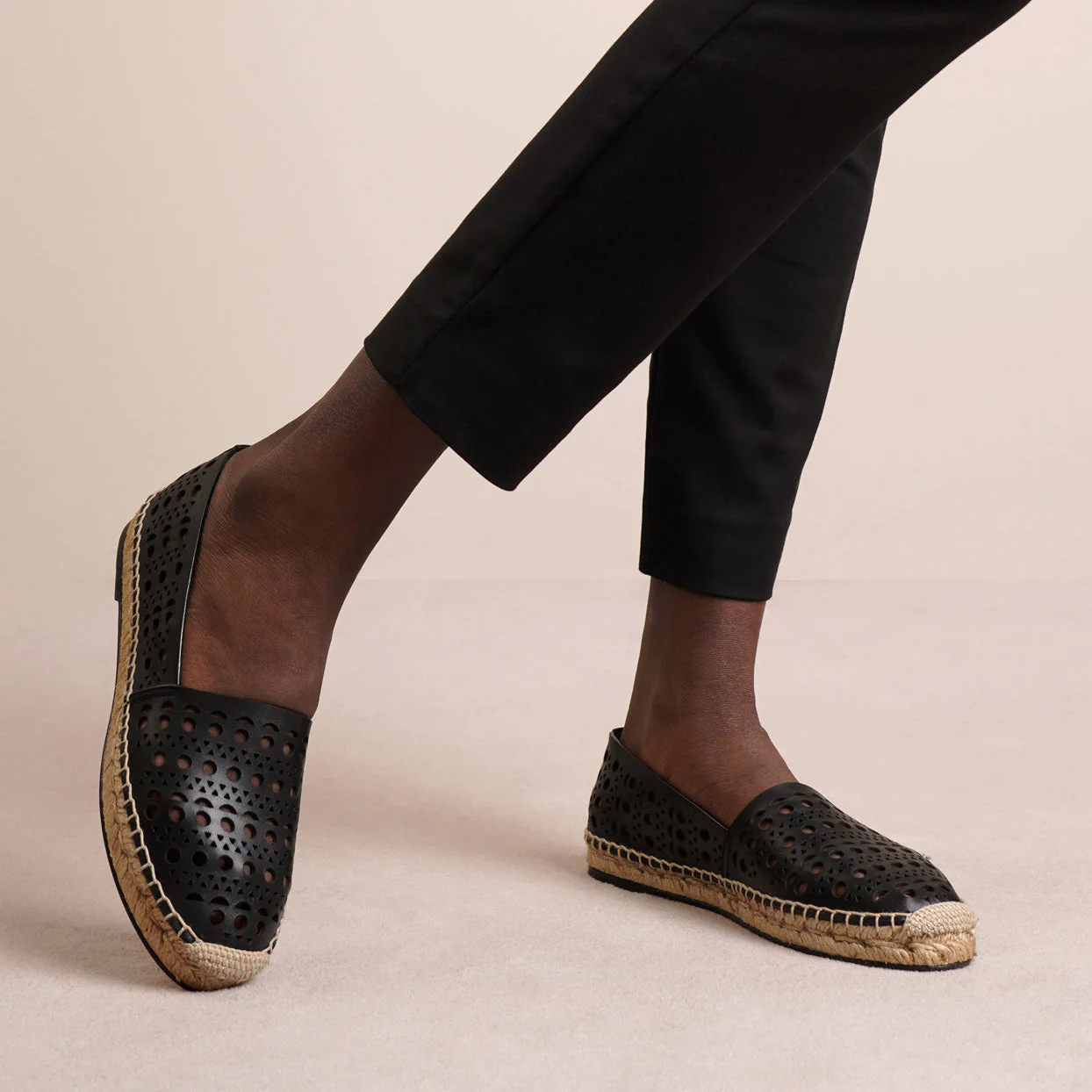 Vienne black leather espadrilles - Image 6