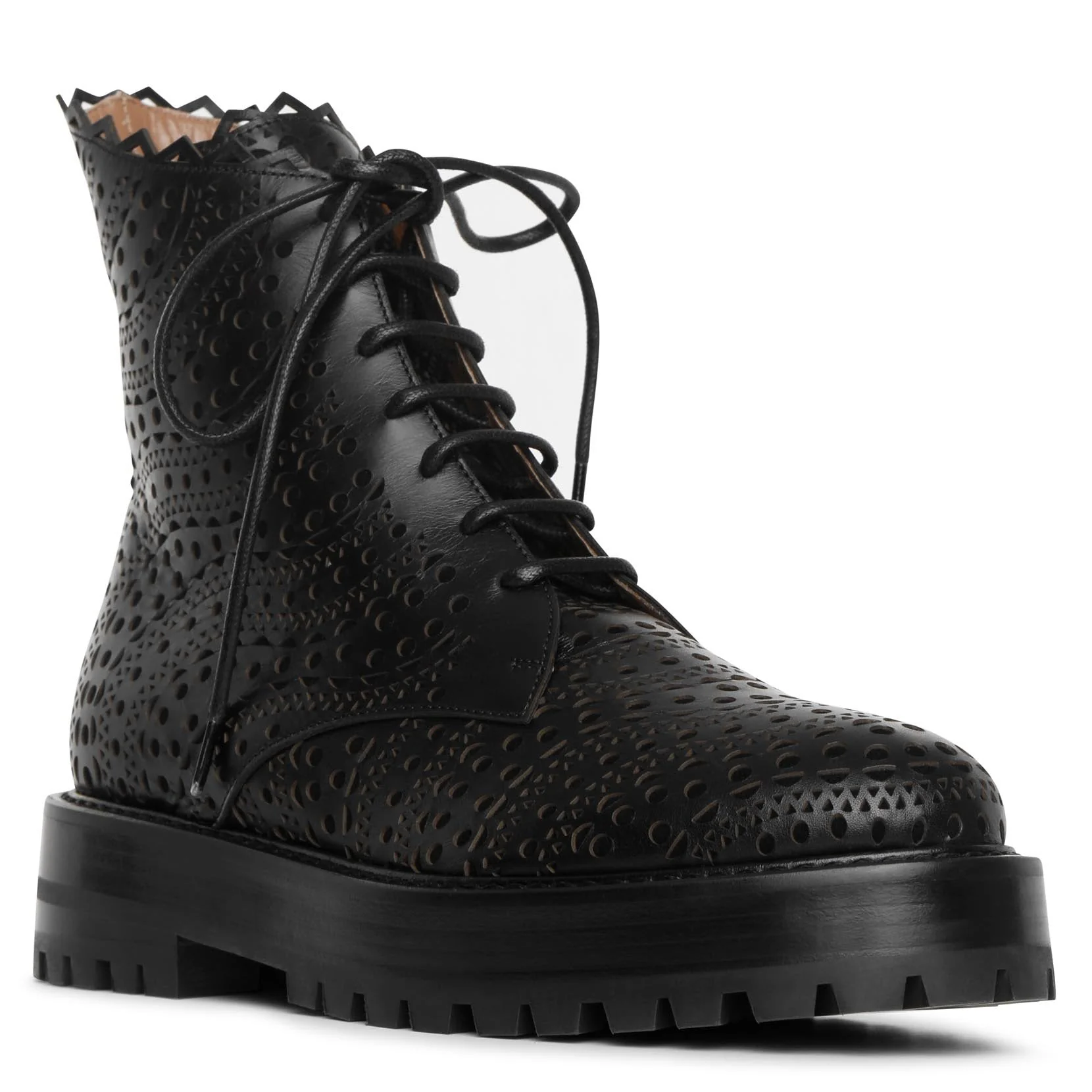 Vienne black leather flat boots - Image 2