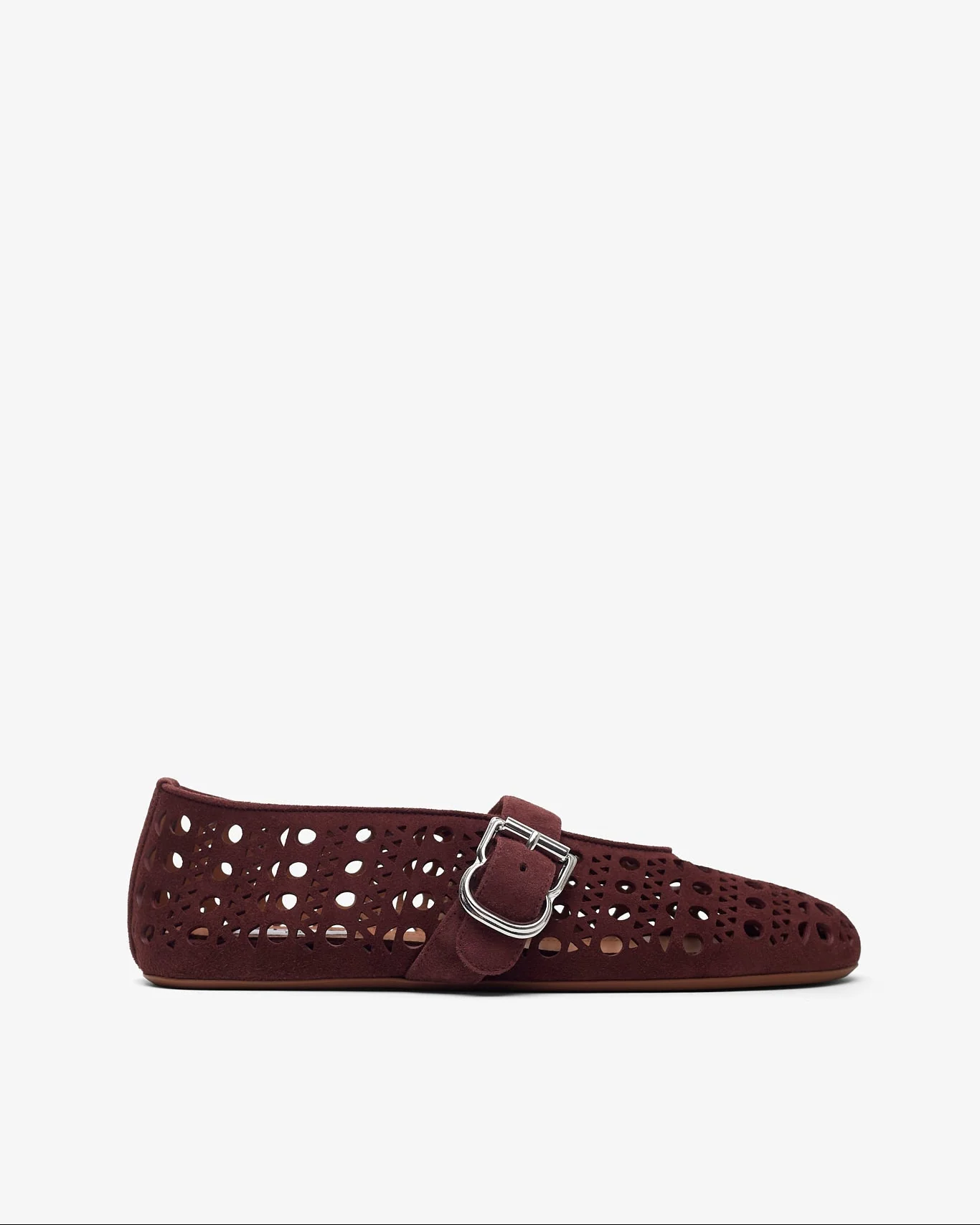 Vienne dark red suede ballet flats