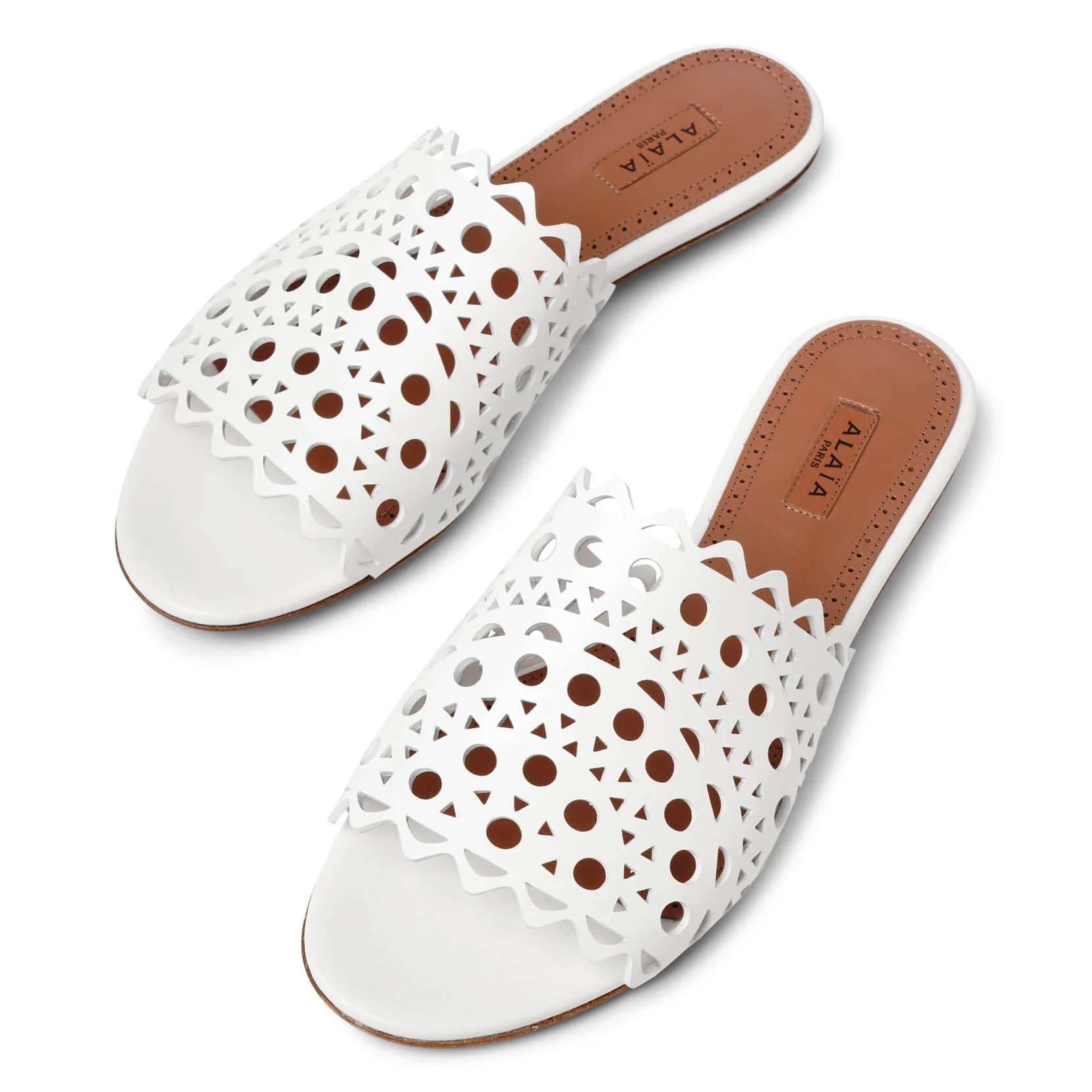 Vienne white leather mules - Image 5