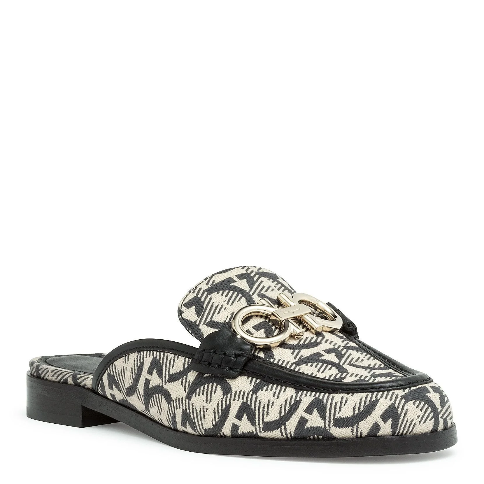 Viggio T black jaquard gancini mules - Image 2