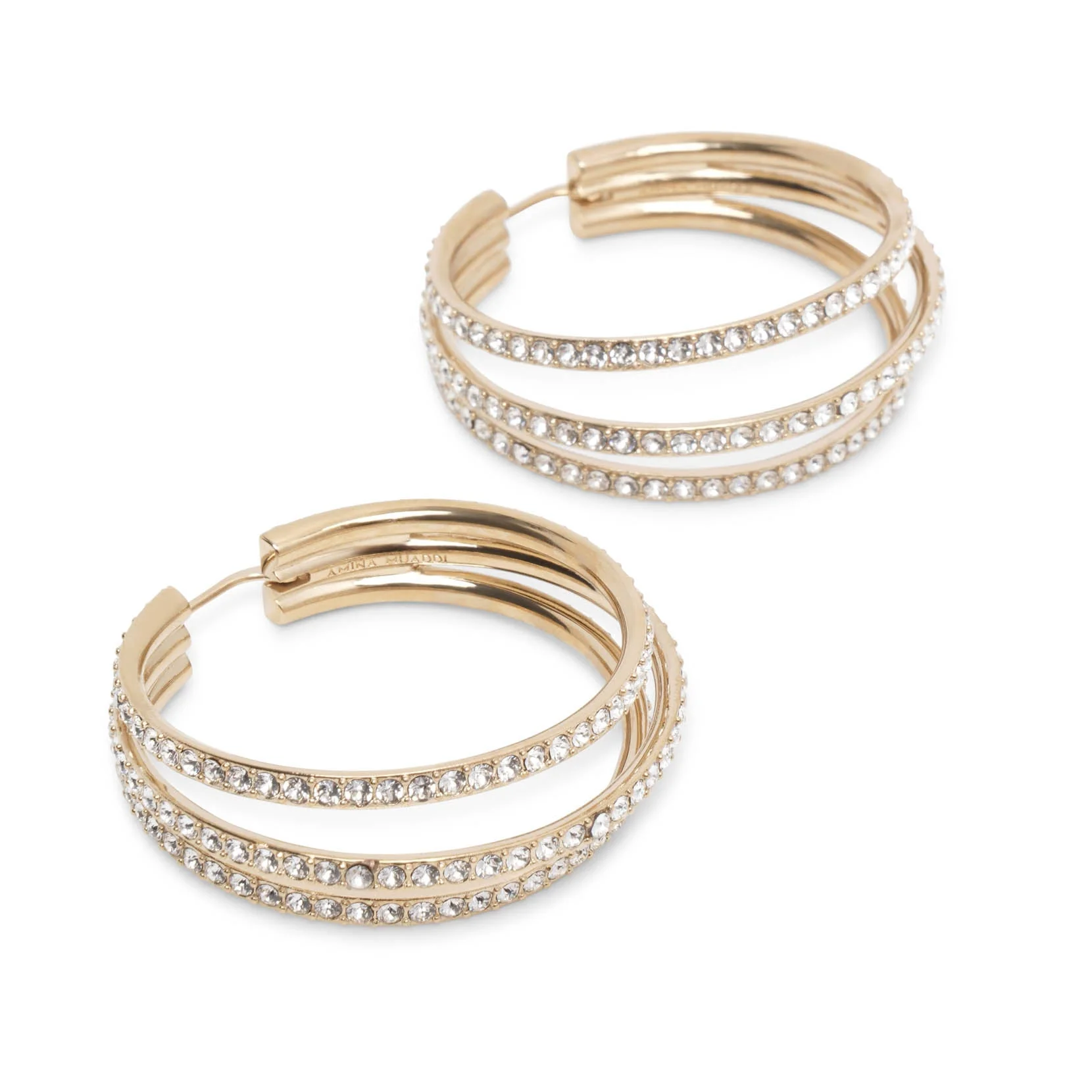 Vittoria hoop white and gold crystal earrings - Image 3