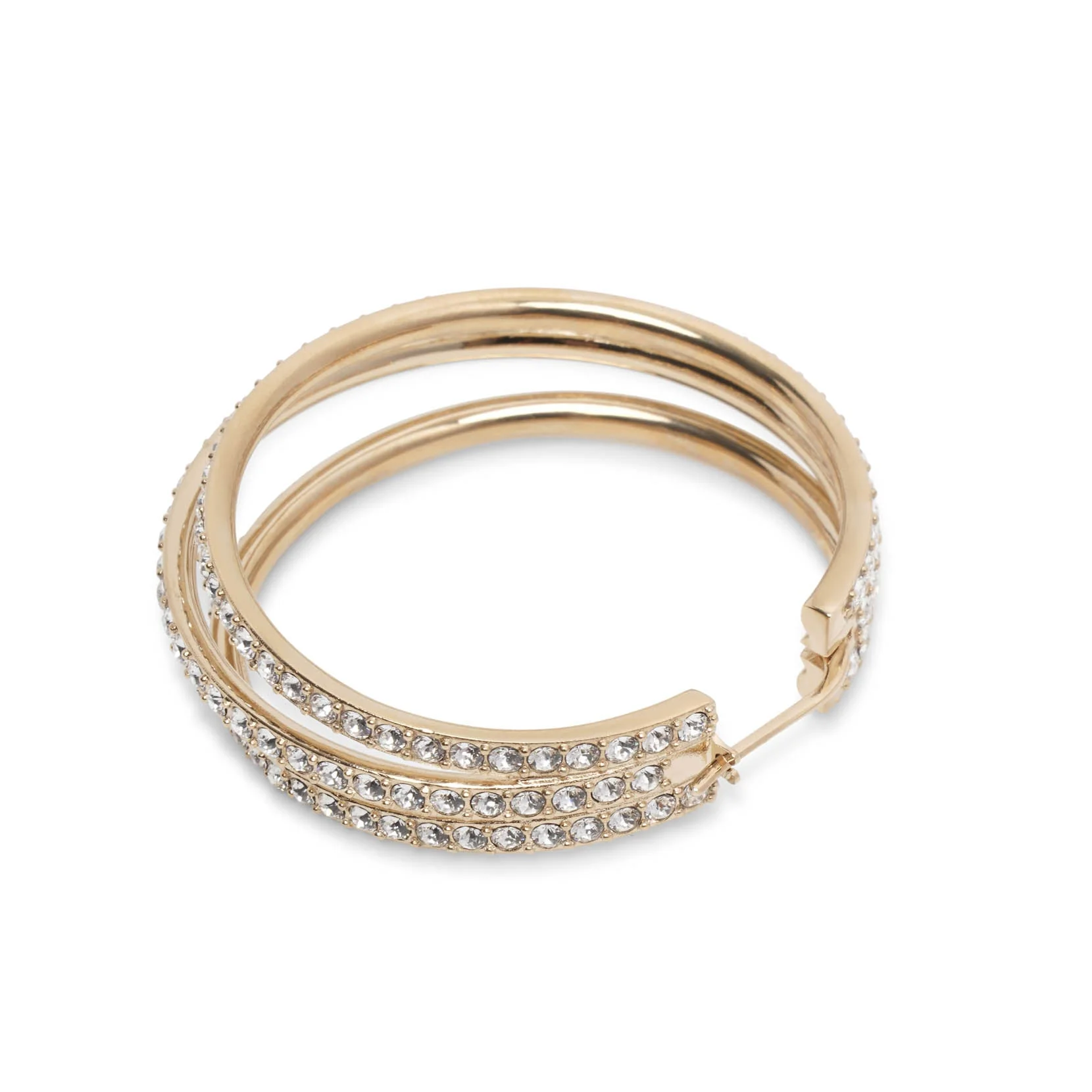 Vittoria hoop white and gold crystal earrings - Image 4