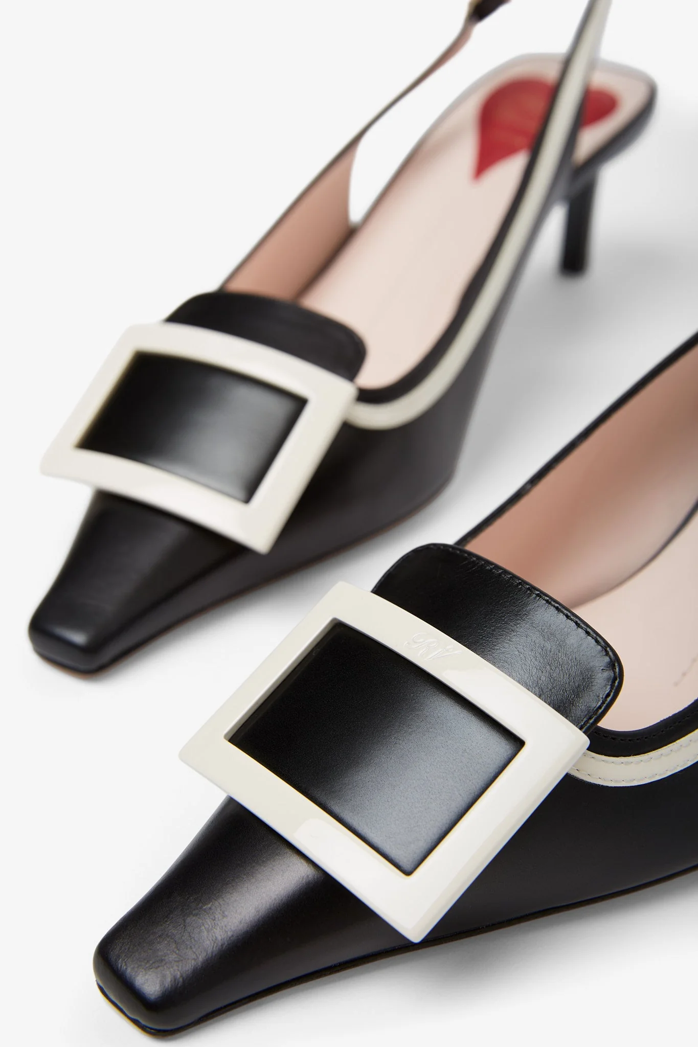Viv canard 55 black and white slingbacks - Image 4