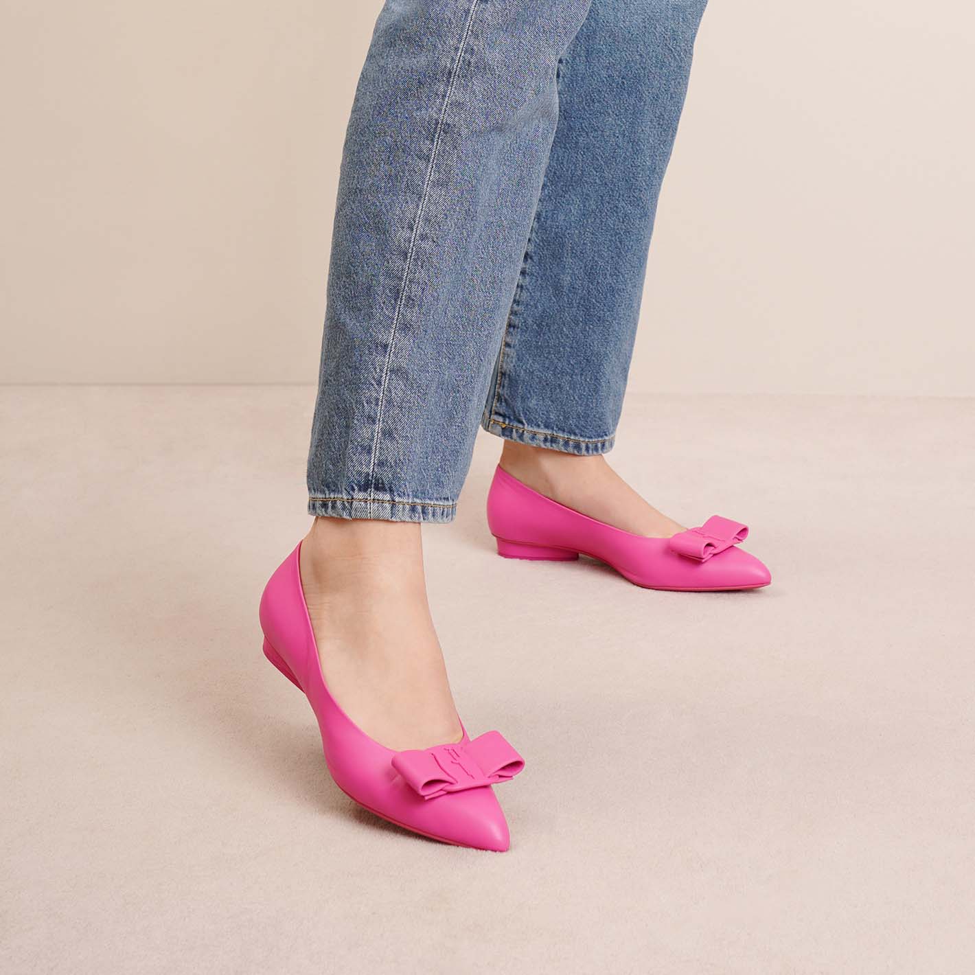 Viva hot pink leather flats - Image 6