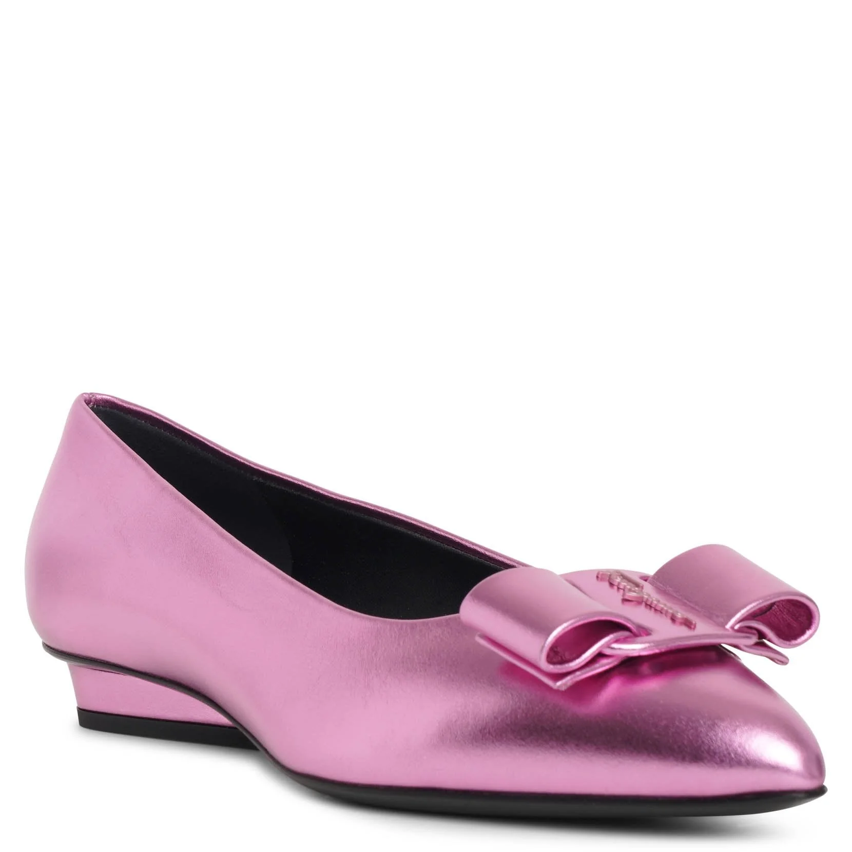 Viva pink metallic leather flats - Image 3